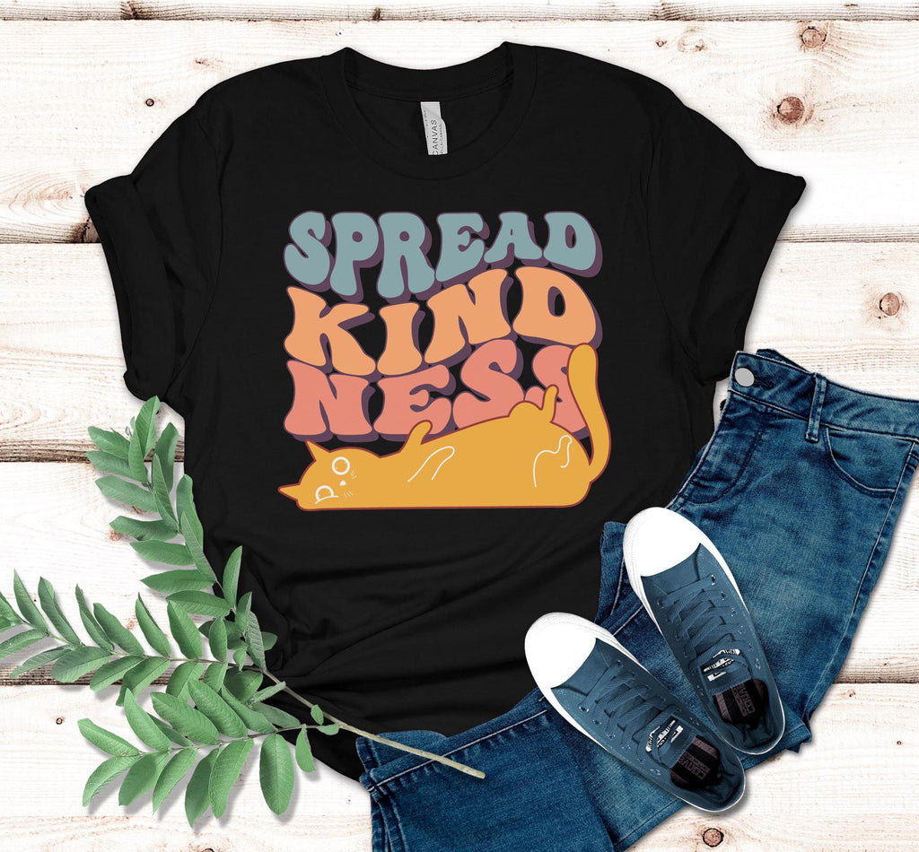 Kindness Cat T-Shirt: Retro Funny Cat Lover Tee