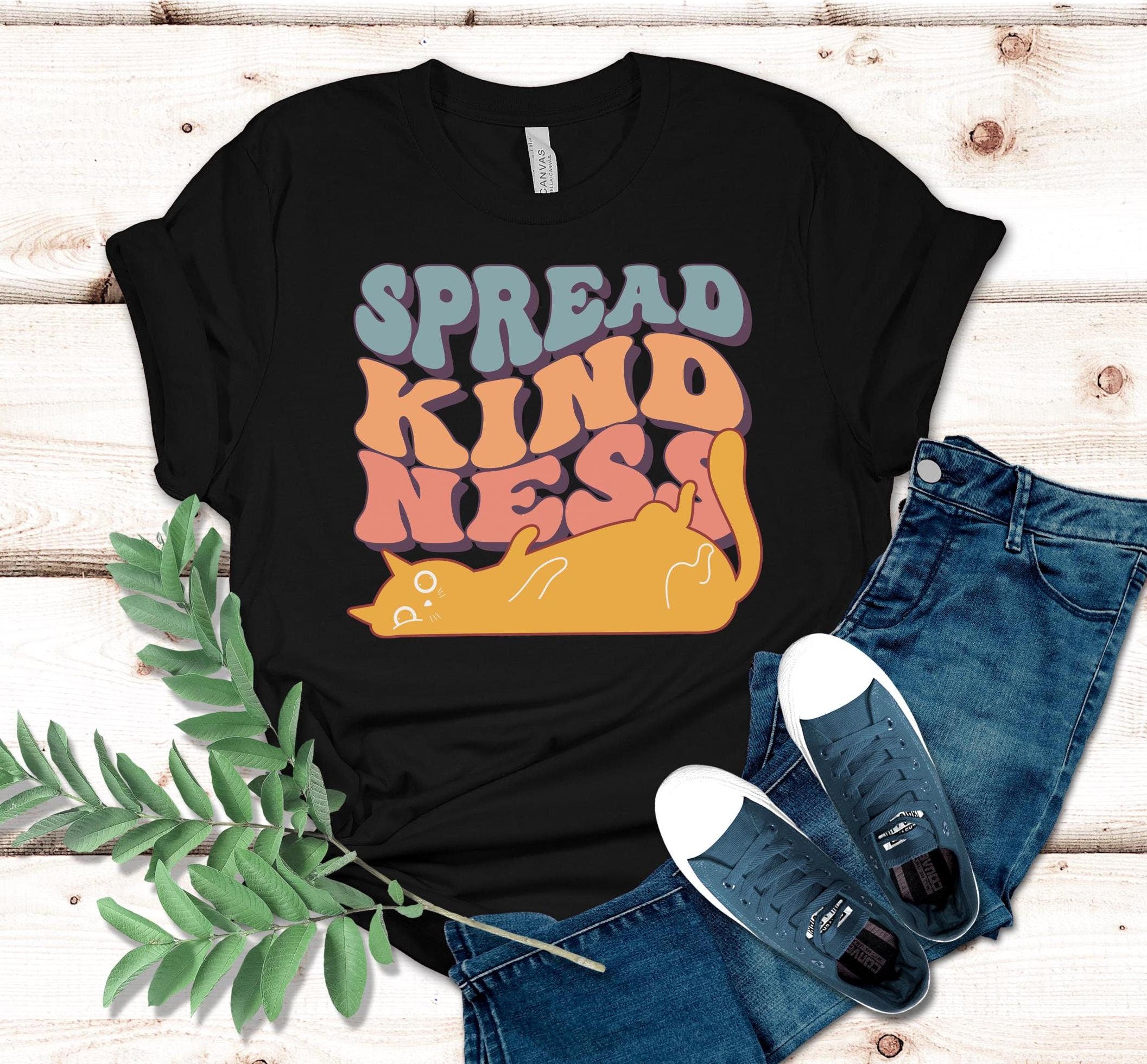 Kindness Cat T-Shirt: Retro Funny Cat Lover Tee