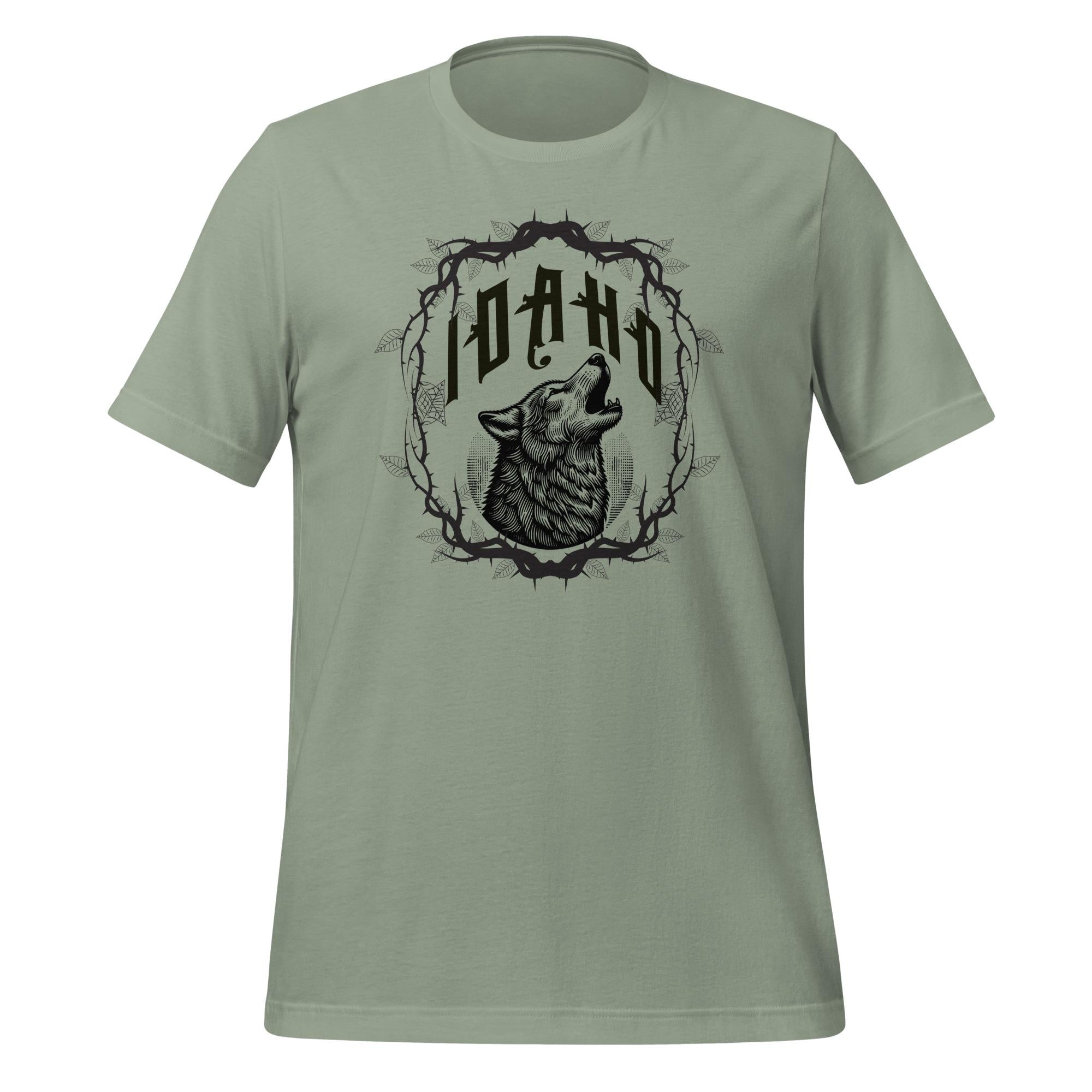 Idaho T-Shirt: Wolf shirt Unisex Mono-Color Print Tee