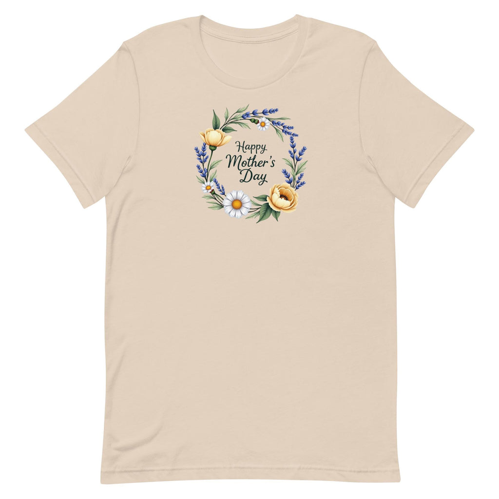 Happy Mothers Day tee, Floral wreath mothers day shirt, Floral mothers day t-shirt, Happy mothers day floral t-shirtUnisex t-shirt
