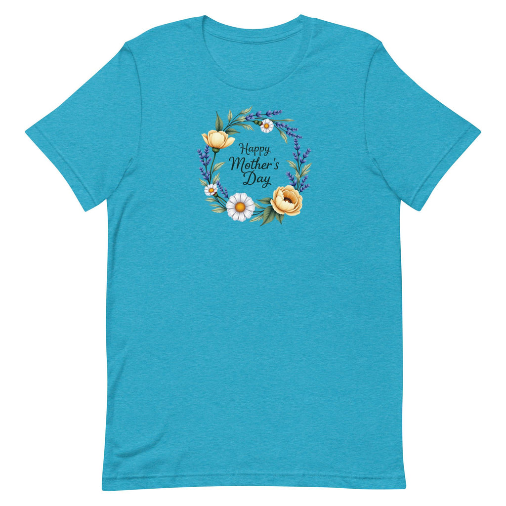 Happy Mothers Day tee, Floral wreath mothers day shirt, Floral mothers day t-shirt, Happy mothers day floral t-shirtUnisex t-shirt