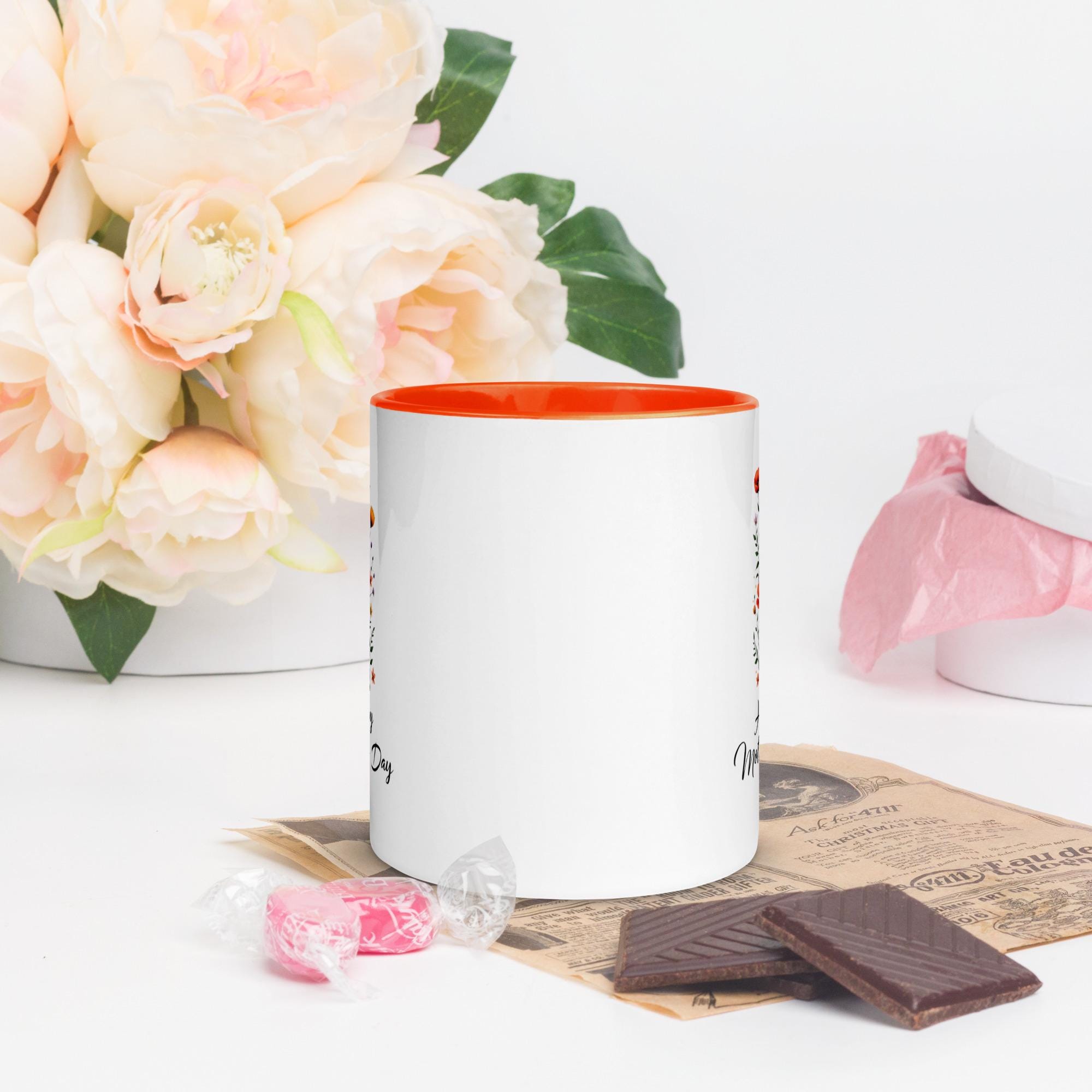 Mothers Day Mug with Color Inside Floral mothers day mug