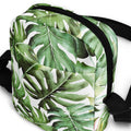 Tropical Leaves Crossbody Bag: Water-Resistant Travel Bag, Adjustable Strap