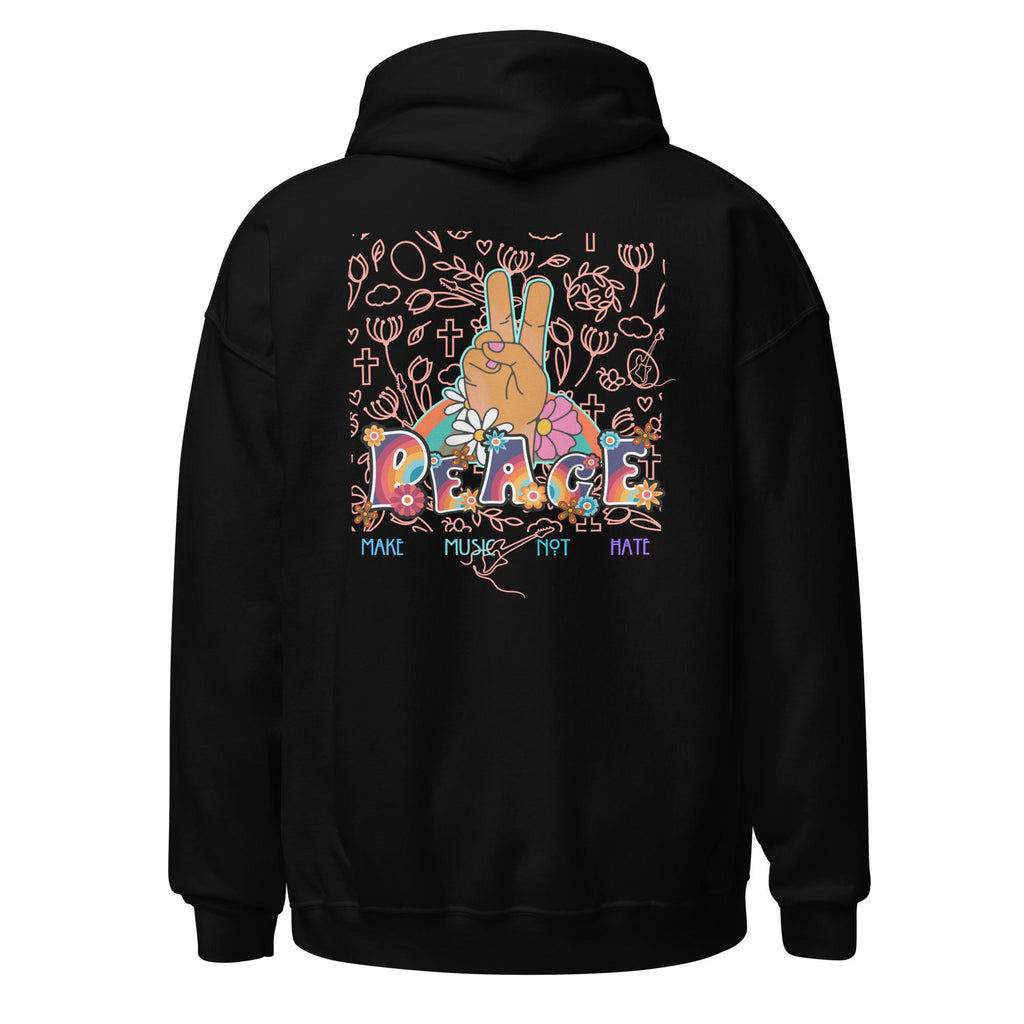 Groovy Peace Sign Hoodie, Retro Music Lover Gift