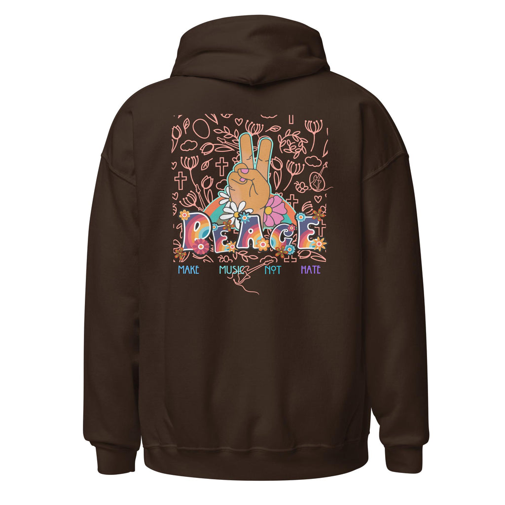 Groovy Peace Sign Hoodie, Retro Music Lover Gift