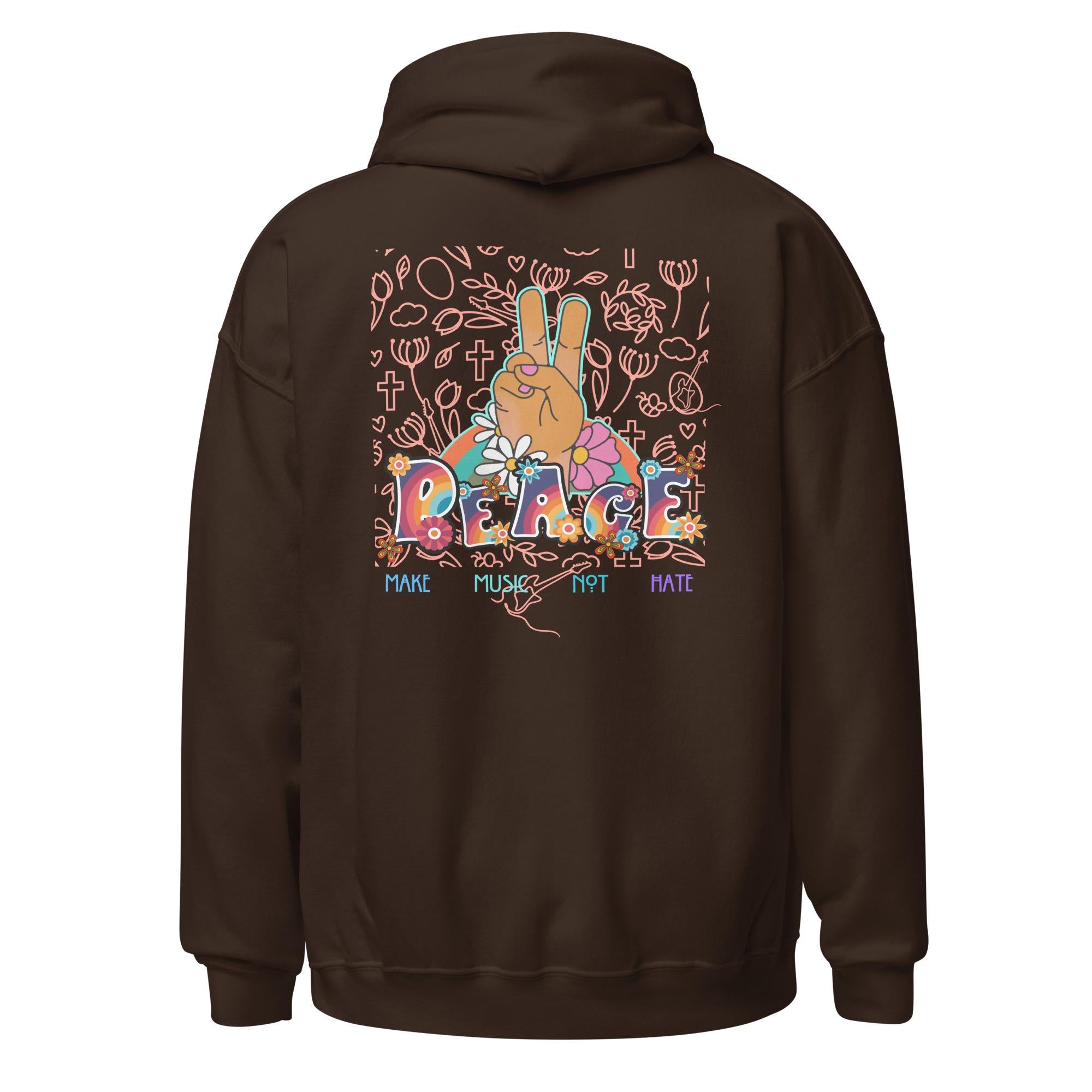 Groovy Peace Sign Hoodie, Retro Music Lover Gift