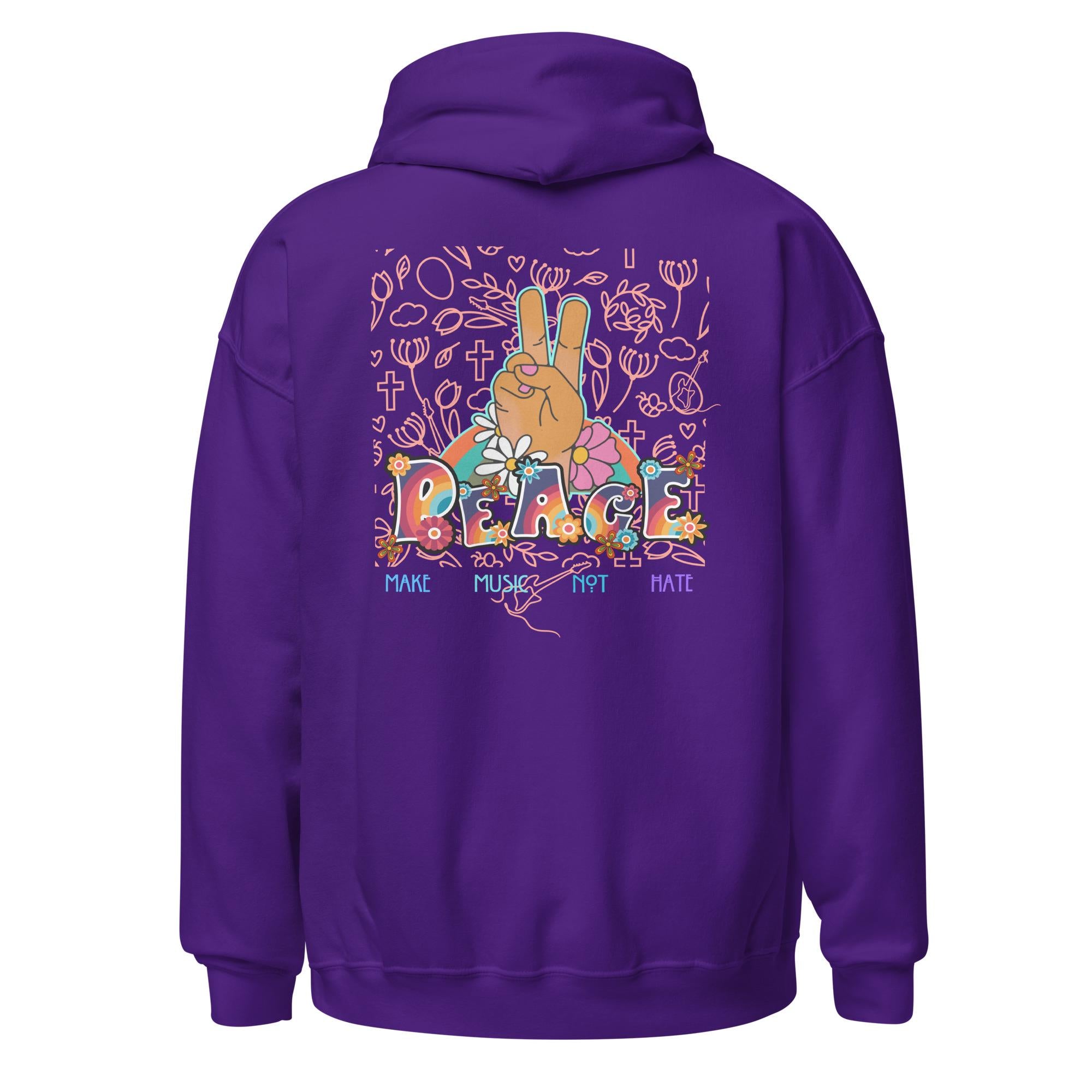 Groovy Peace Sign Hoodie, Retro Music Lover Gift