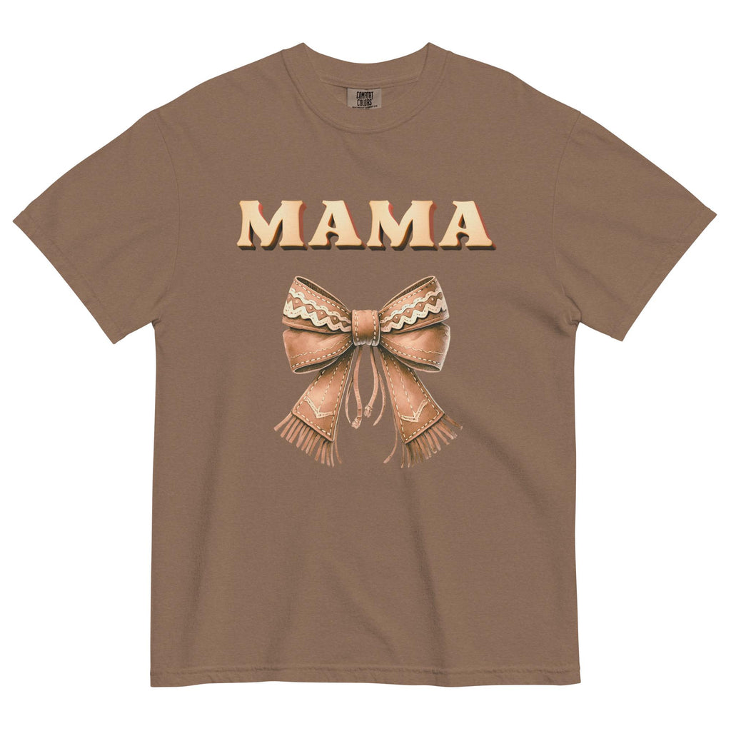 Western Mama T-Shirt: Leather Bow, Comfort Colors Tee gift for Country Mama
