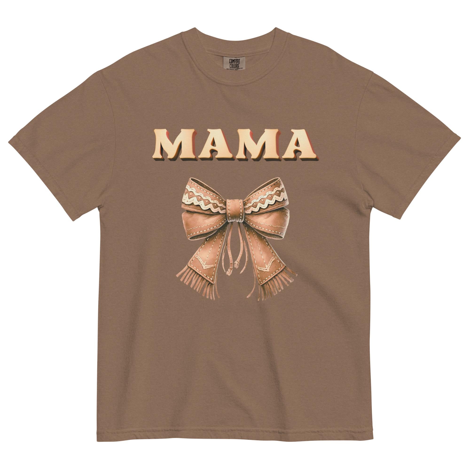 Western Mama T-Shirt: Leather Bow, Comfort Colors Tee gift for Country Mama