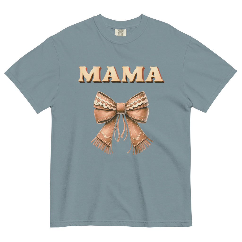Western Mama T-Shirt: Leather Bow, Comfort Colors Tee gift for Country Mama