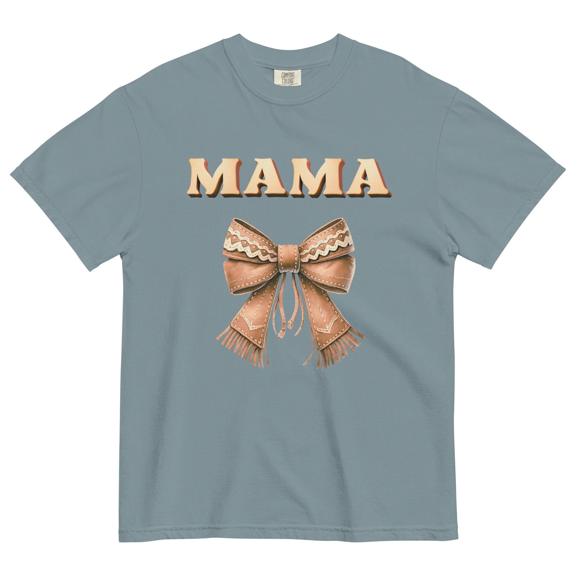 Western Mama T-Shirt: Leather Bow, Comfort Colors Tee gift for Country Mama
