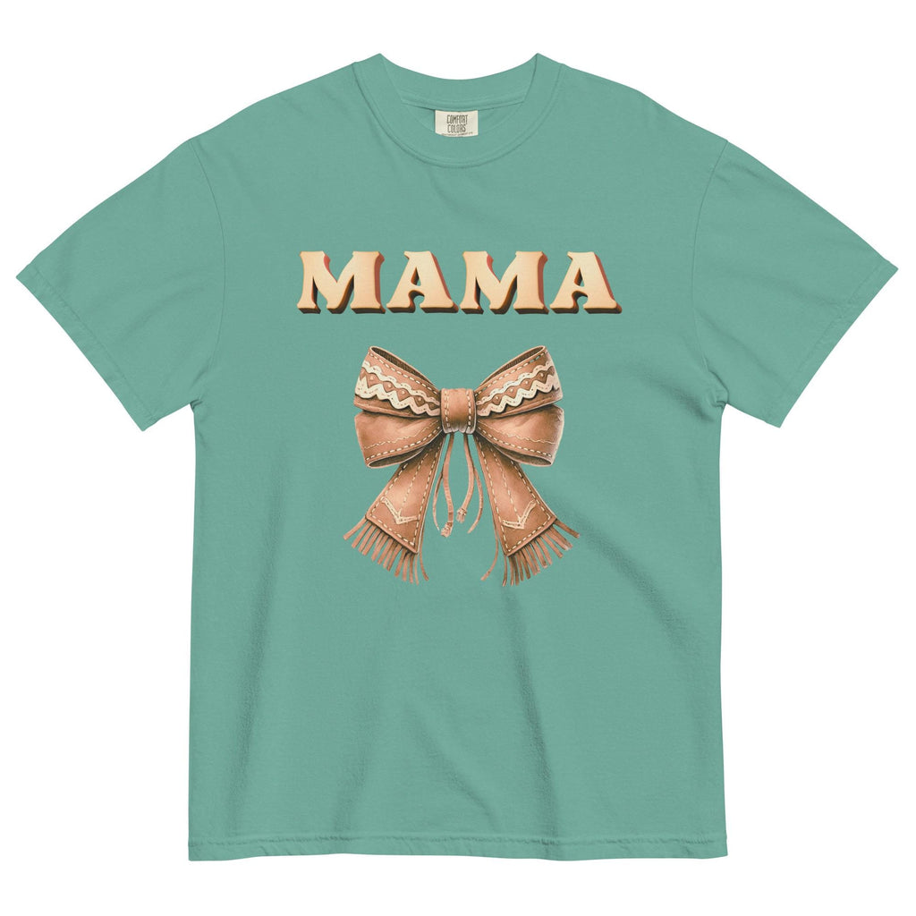 Western Mama T-Shirt: Leather Bow, Comfort Colors Tee gift for Country Mama