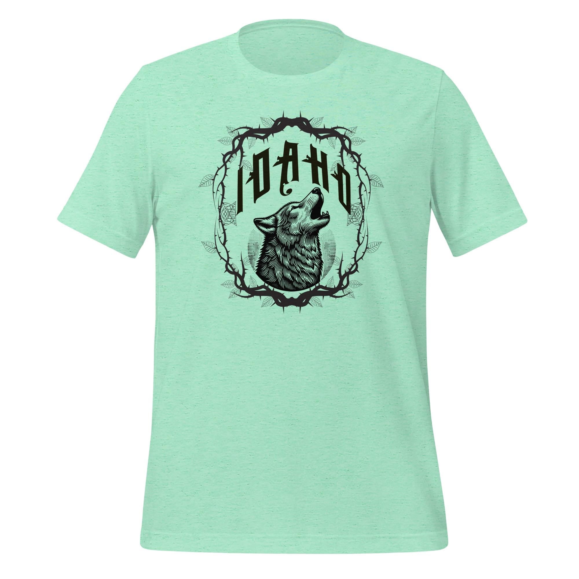 Idaho T-Shirt: Wolf shirt Unisex Mono-Color Print Tee