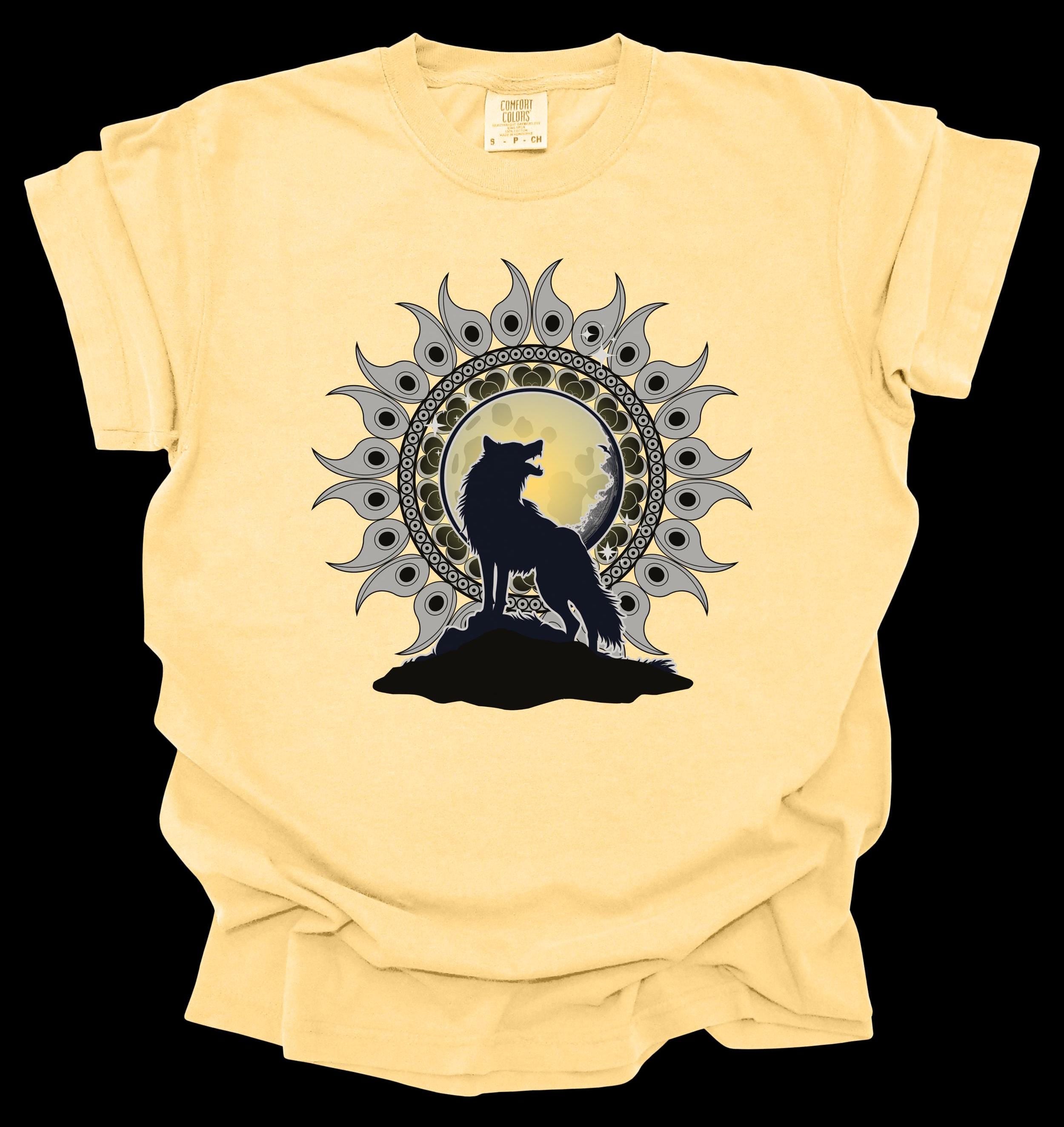 Wolf Mandala T-Shirt: Comfort Colors Heavyweight Cotton Tee