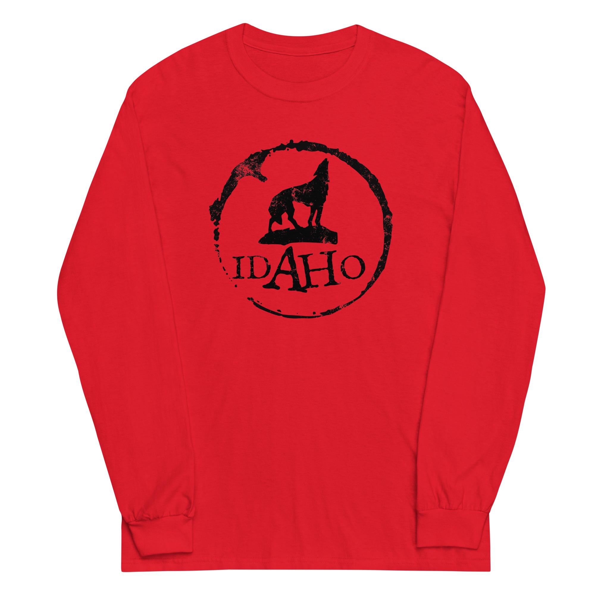 Idaho Wolf Long Sleeve T-shirt: Idahoan Gift