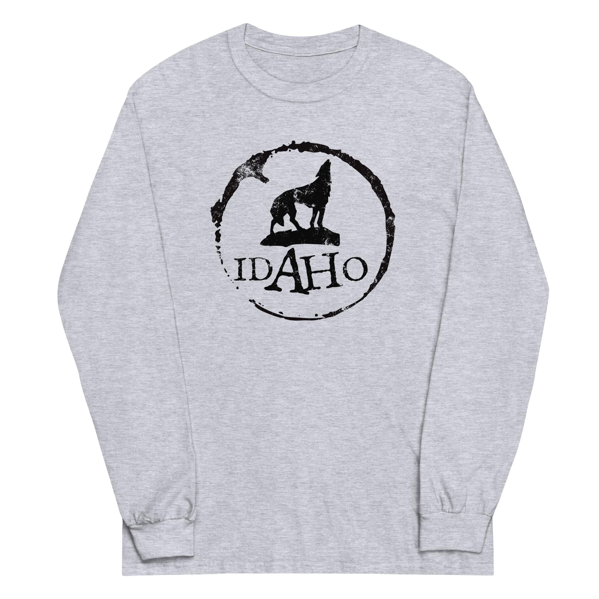 Idaho Wolf Long Sleeve T-shirt: Idahoan Gift