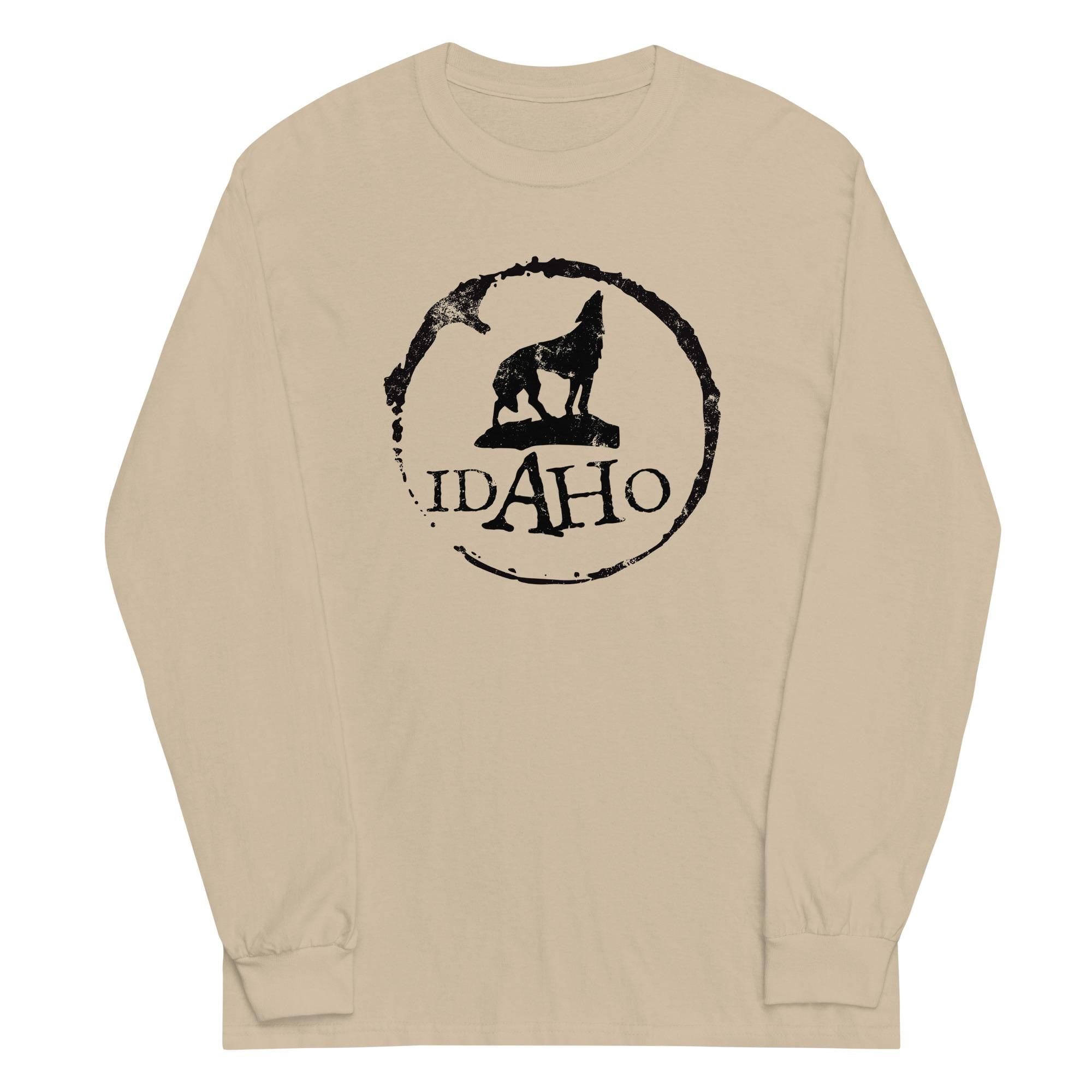 Idaho Wolf Long Sleeve T-shirt: Idahoan Gift
