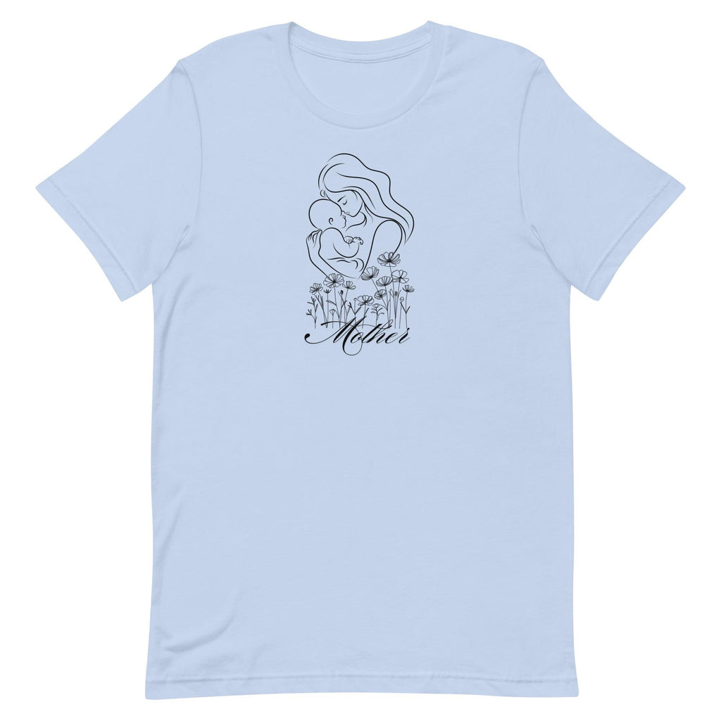 Mothers Day T-shirt, Mother and baby tee line drawing Mother shirt daisies mother and baby t-shirt
