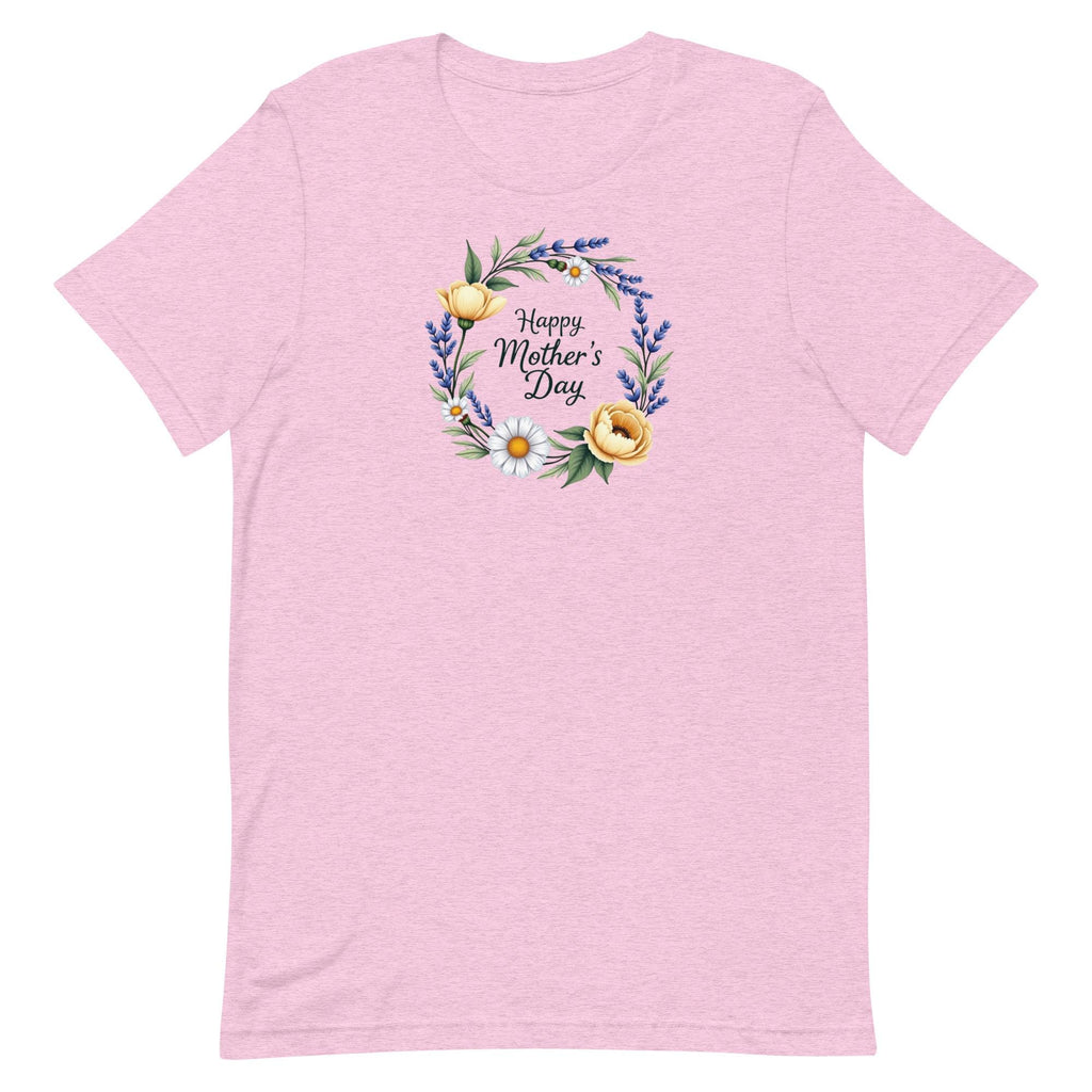 Happy Mothers Day tee, Floral wreath mothers day shirt, Floral mothers day t-shirt, Happy mothers day floral t-shirtUnisex t-shirt
