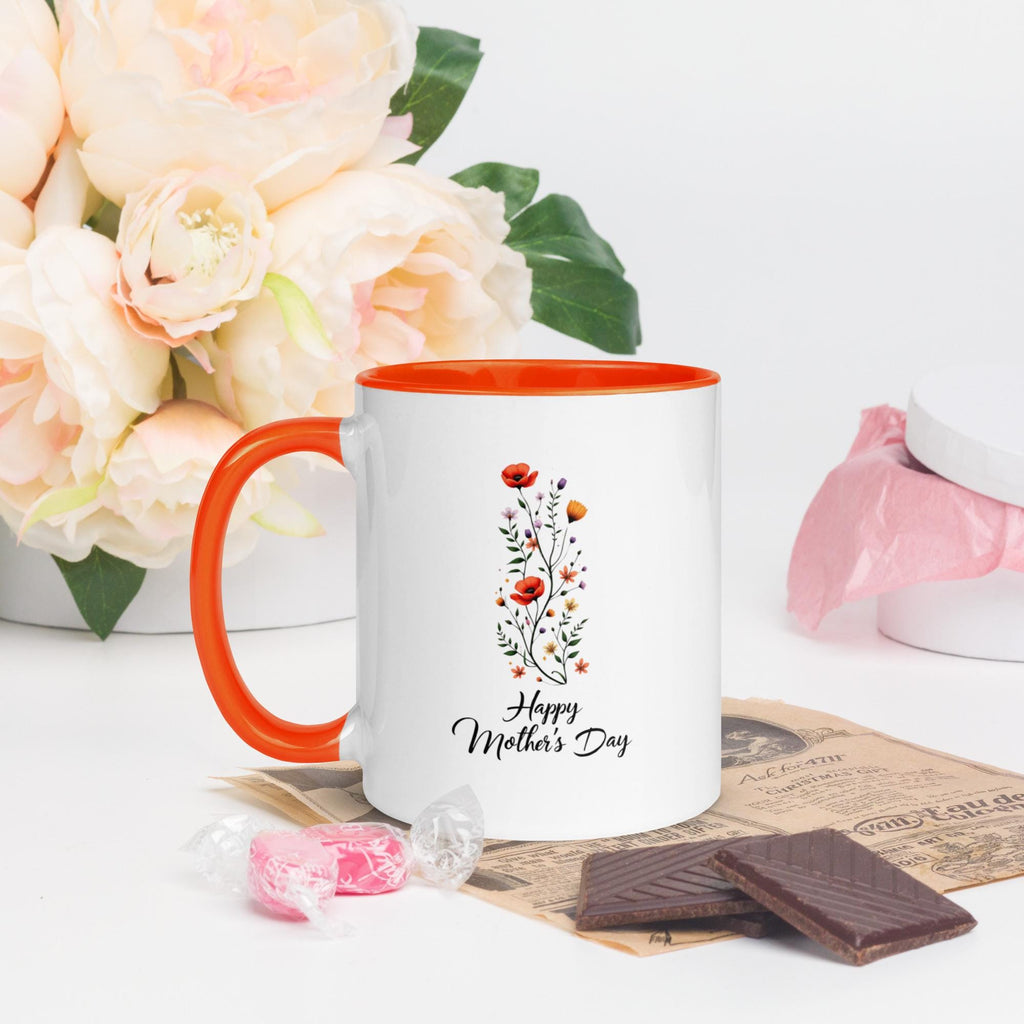 Mothers Day Mug with Color Inside Floral mothers day mug