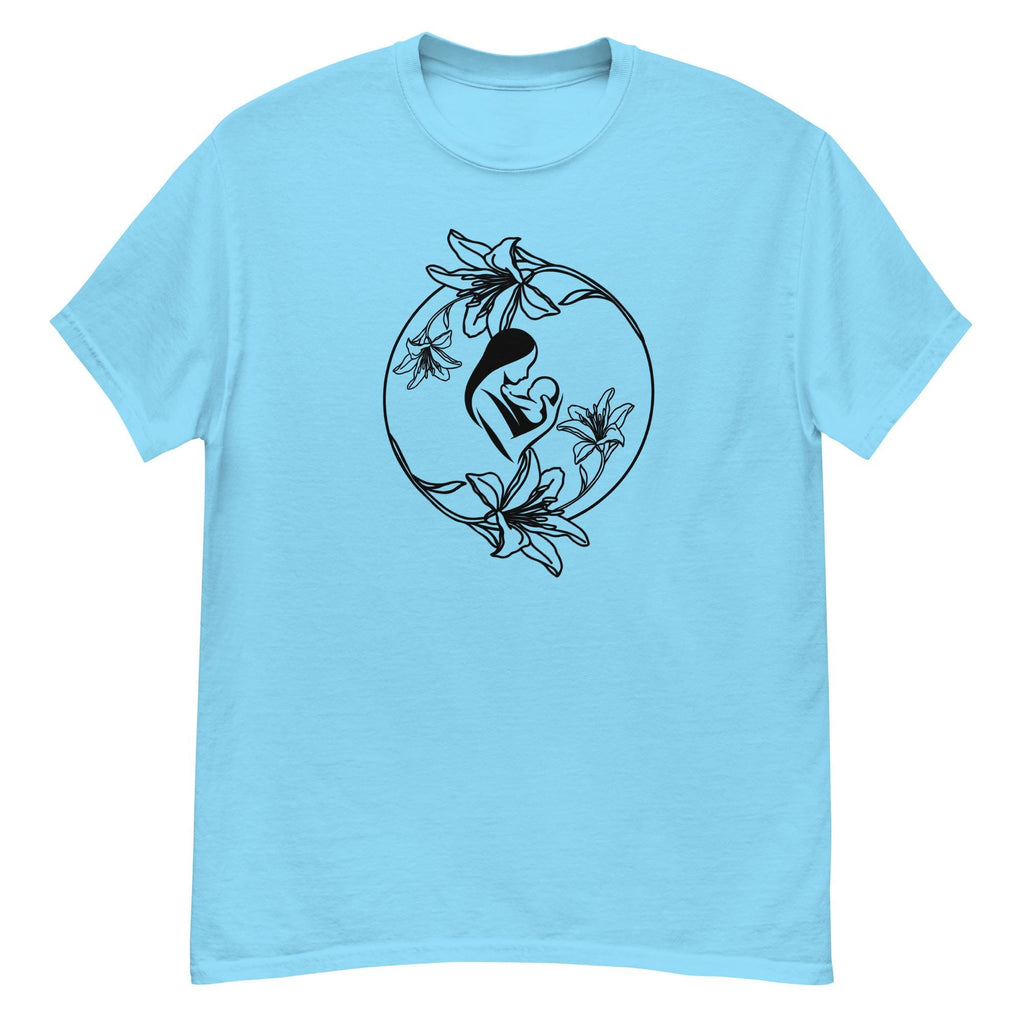 Mother & Baby Lily T-Shirt: Minimalist Line Art, Mother's Day Tee