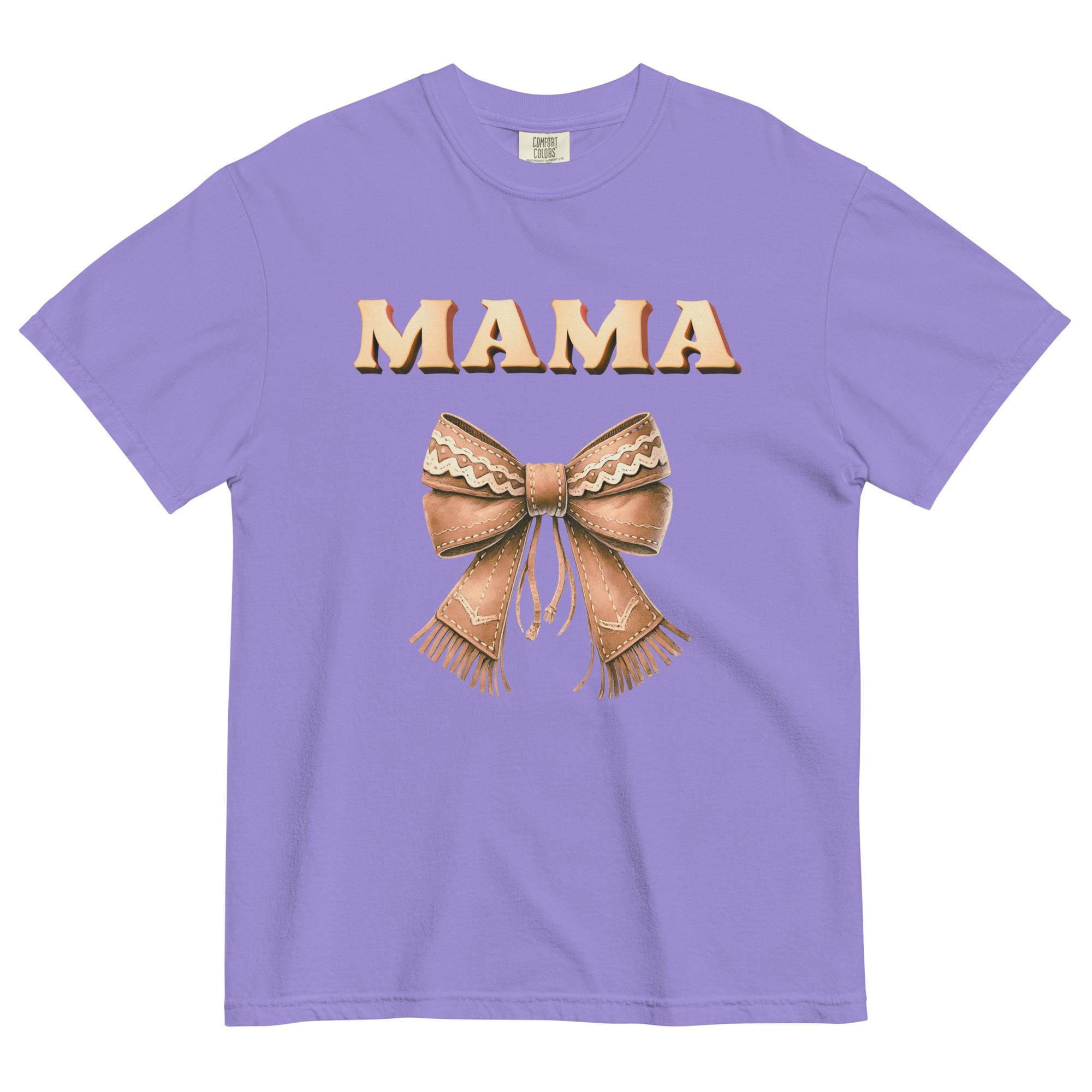 Western Mama T-Shirt: Leather Bow, Comfort Colors Tee gift for Country Mama