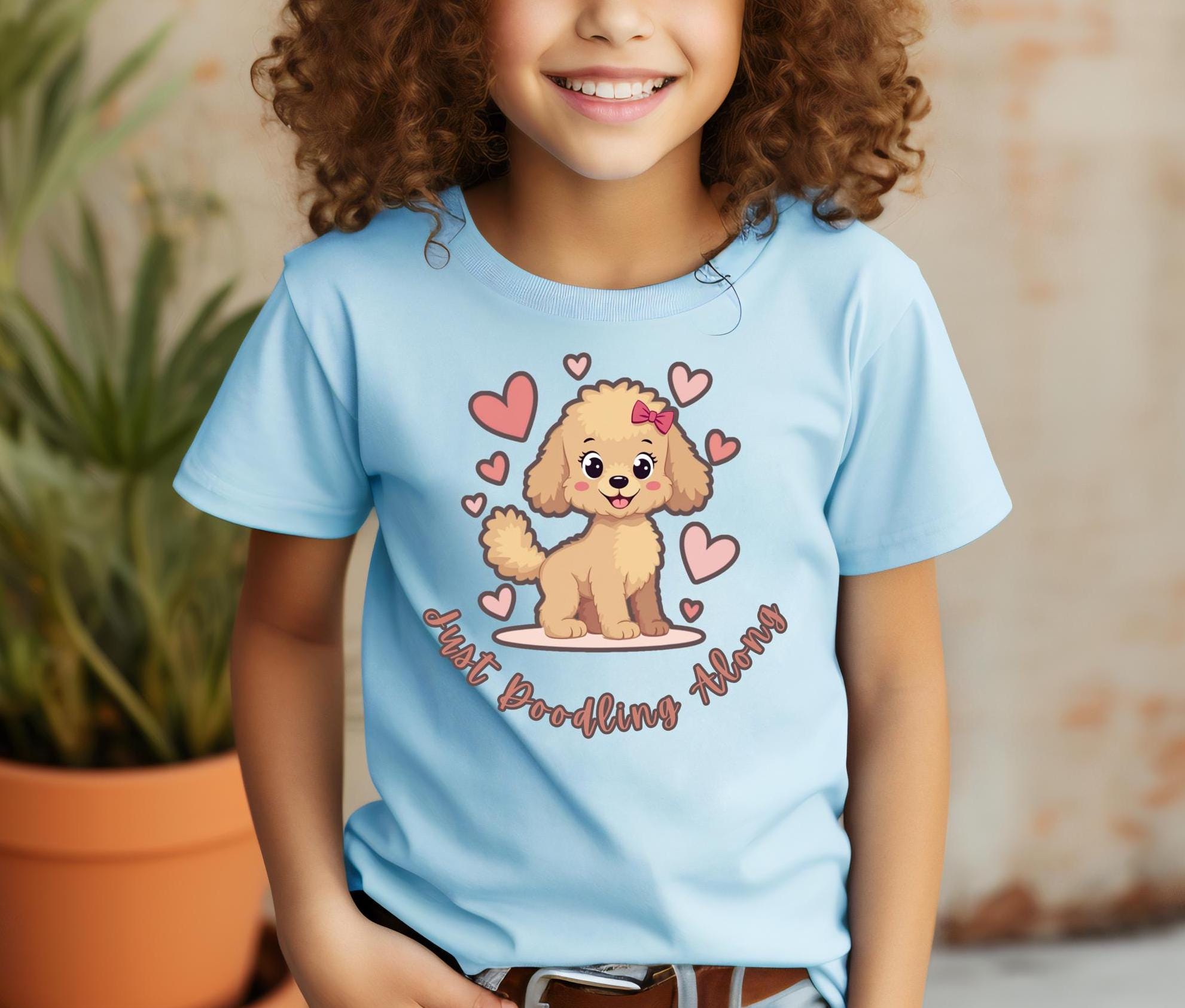 Cute Doodle puppy shirt, kids Doodle t-shirt, cute Doodle puppy tee cute golden doodle shirt Youth Short Sleeve T-Shirt