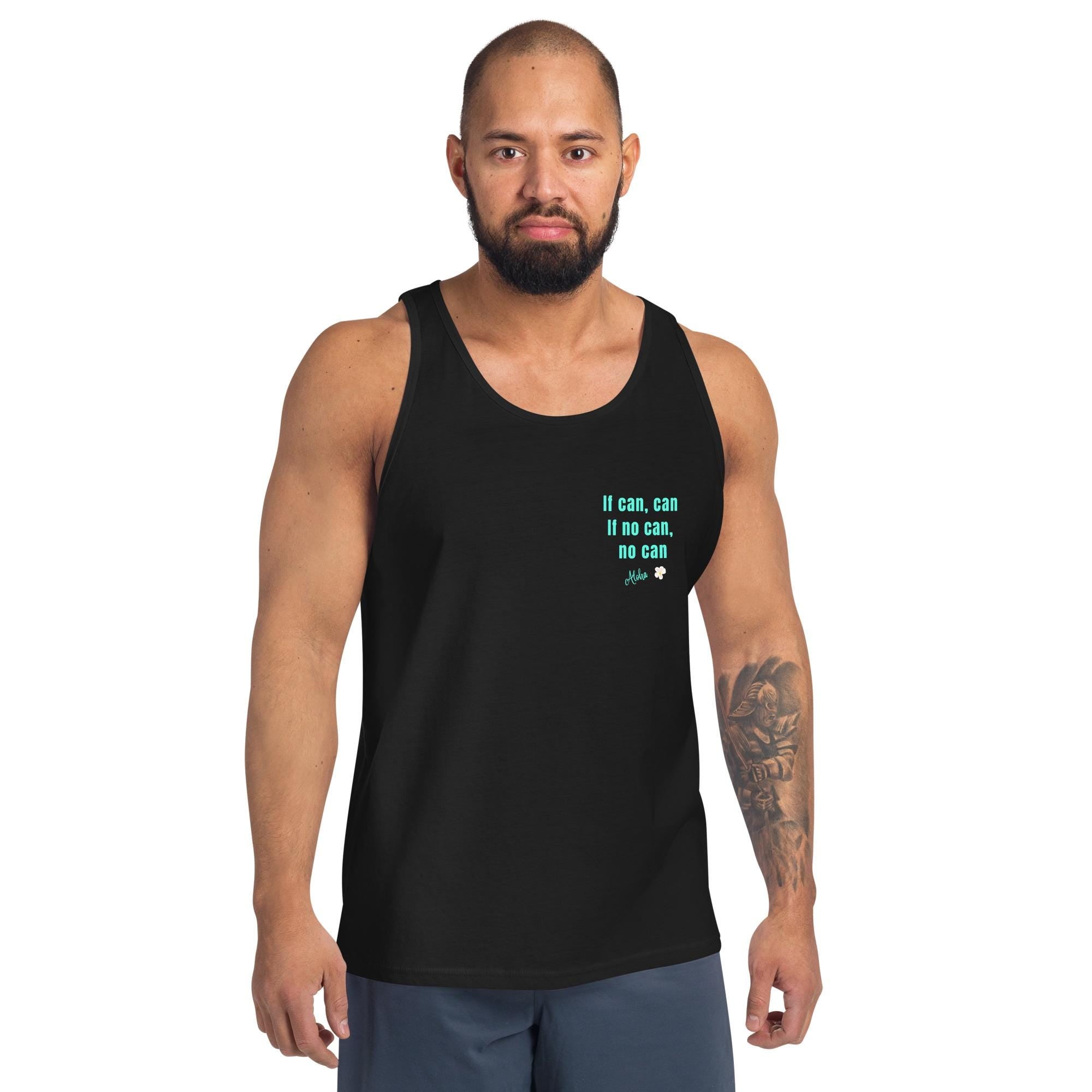 Hawaii Pidgin Tank Top: Funny back print If Can tank