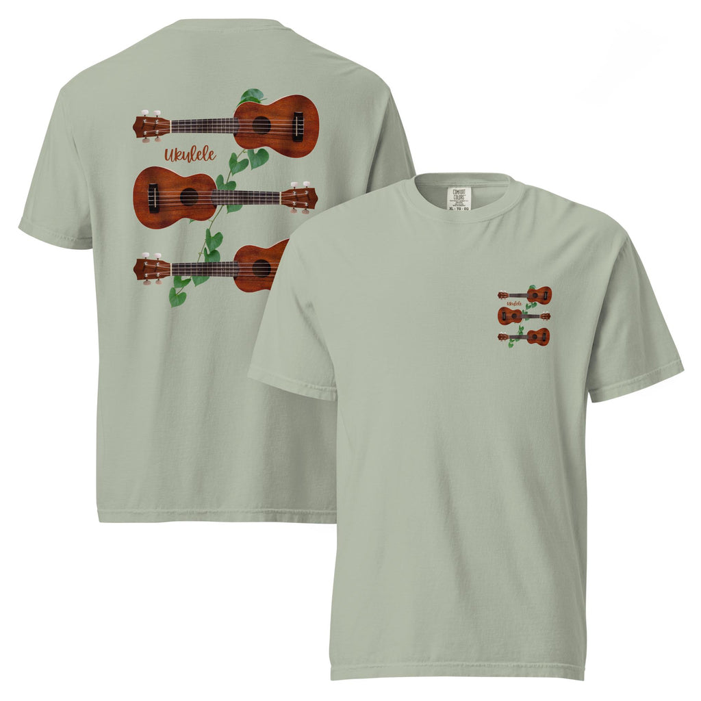 Ukulele T-Shirt: Comfort Colors Hawaiian Music Tee