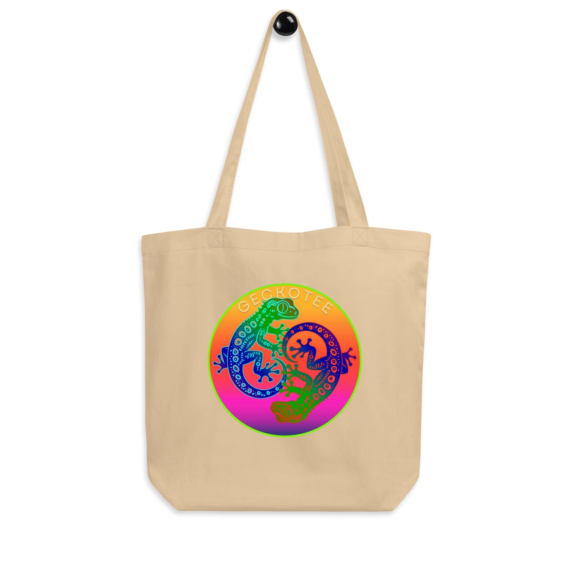 Gecko Yin Yang Organic Cotton Tote Bag