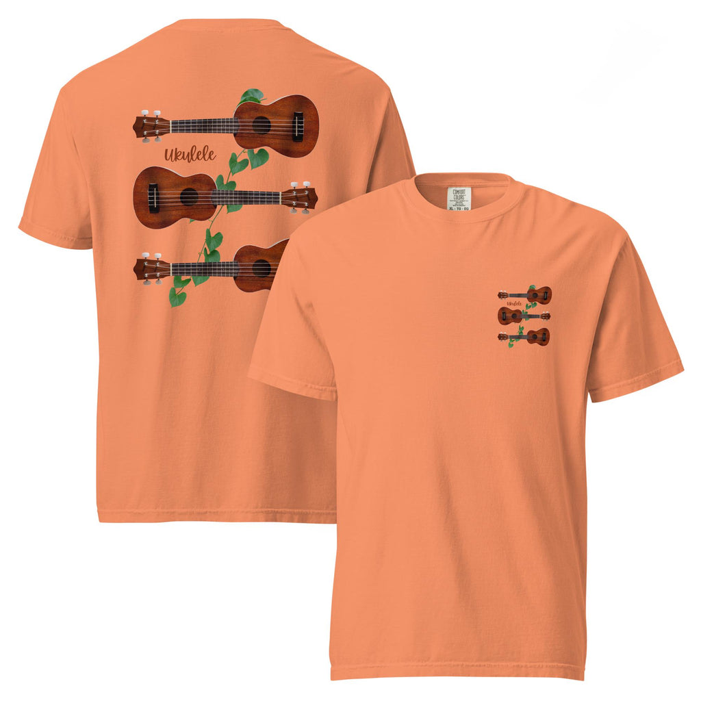 Ukulele T-Shirt: Comfort Colors Hawaiian Music Tee