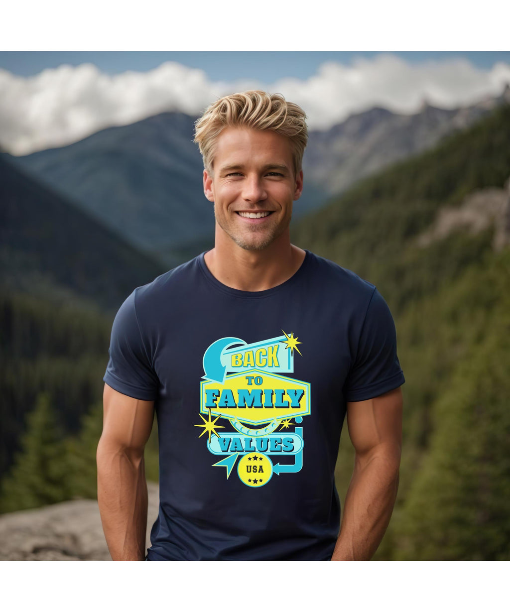 Family Values USA T-Shirt: Retro Design, Soft Cotton