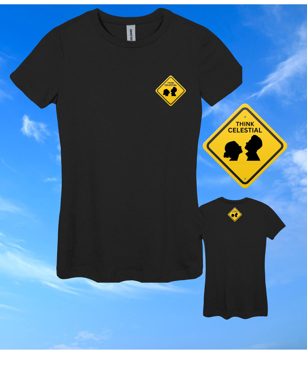 Think Celestial LDS Shirt: Women's Front & Back Print Tee