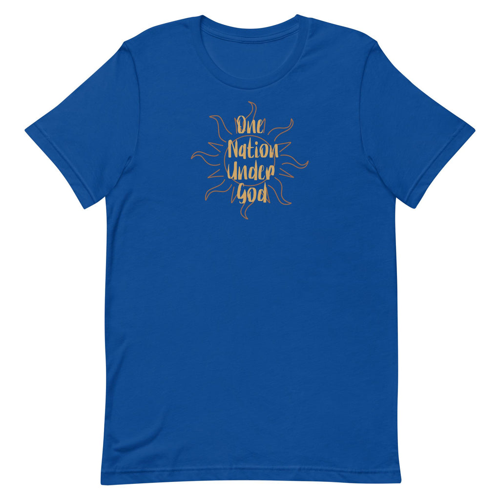 Patriotic Christian T-Shirt: One Nation Under God, USA Minimalist Tee