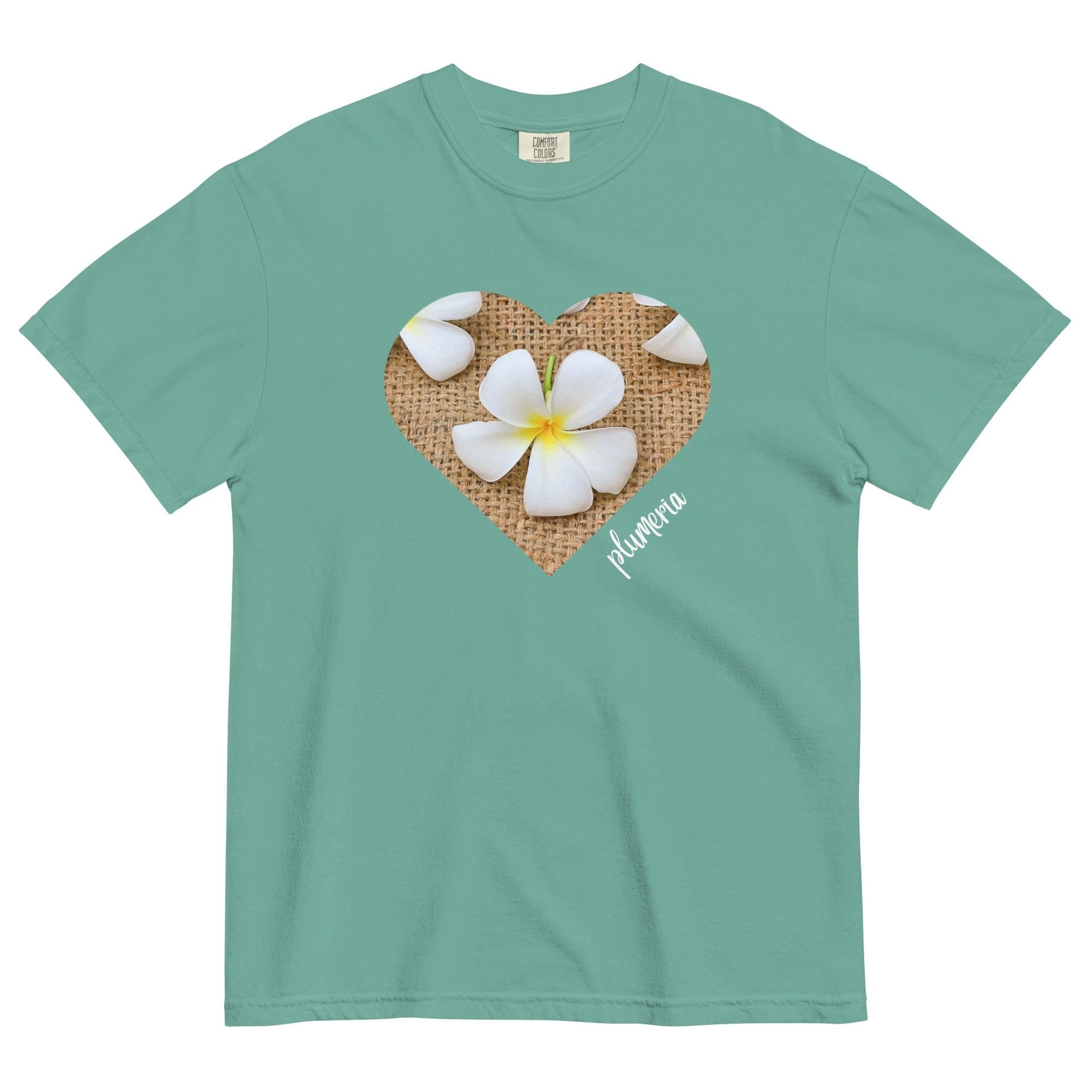 Plumeria Comfort Colors T-Shirt: Hawaiian Flowers, Soft Cotton Tee