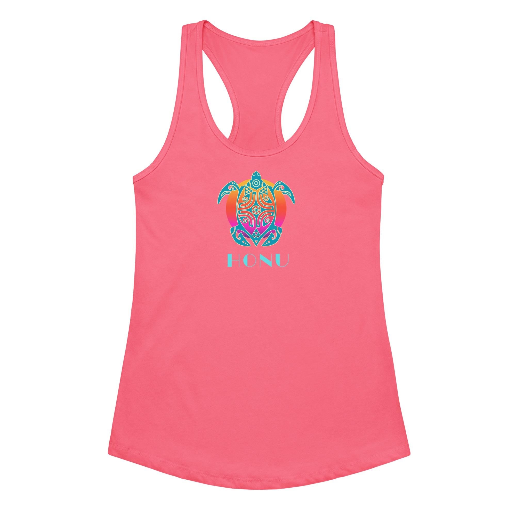 Sea Turtle Racerback Tank Top: Fitted Hawaiian Honu Design