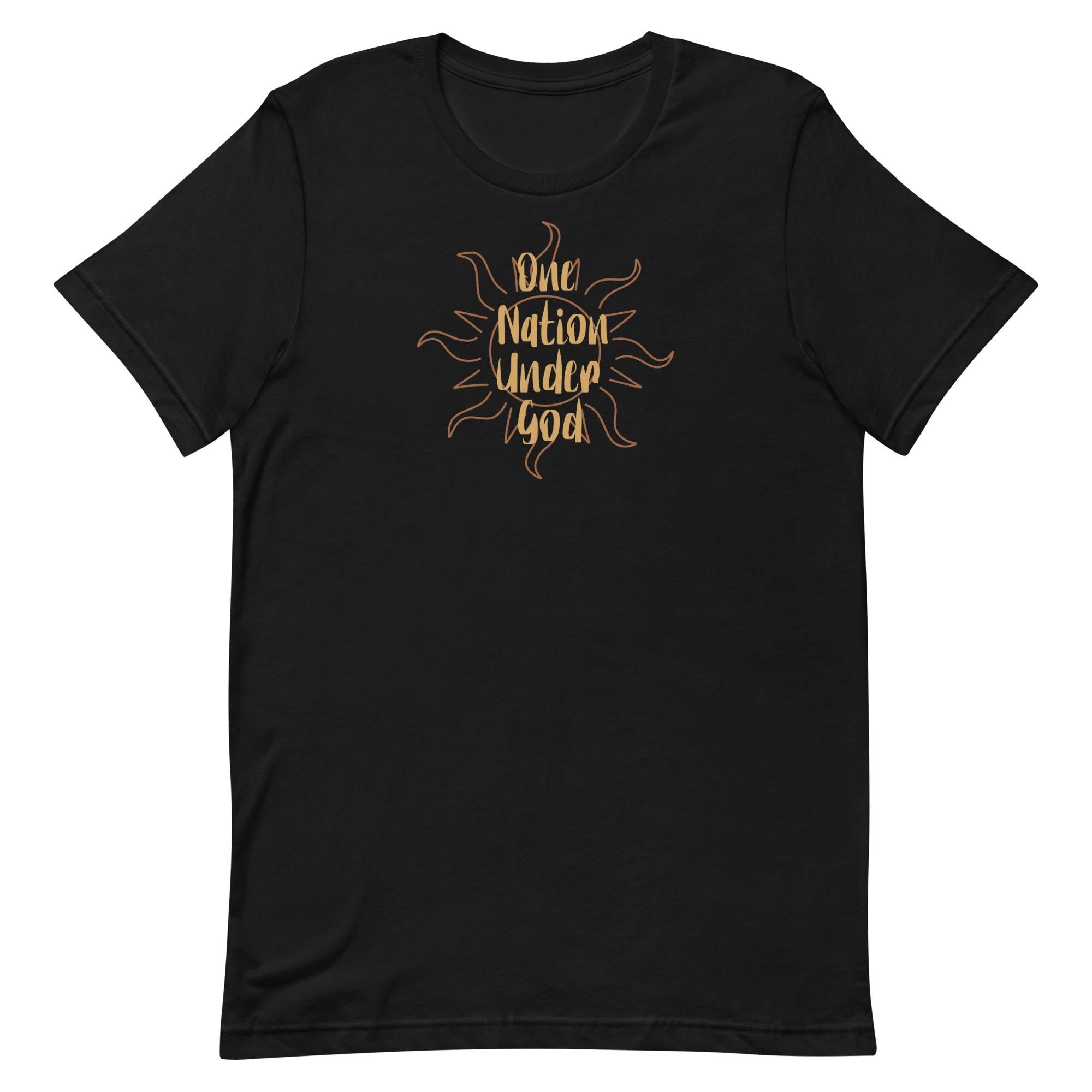 Patriotic Christian T-Shirt: One Nation Under God, USA Minimalist Tee