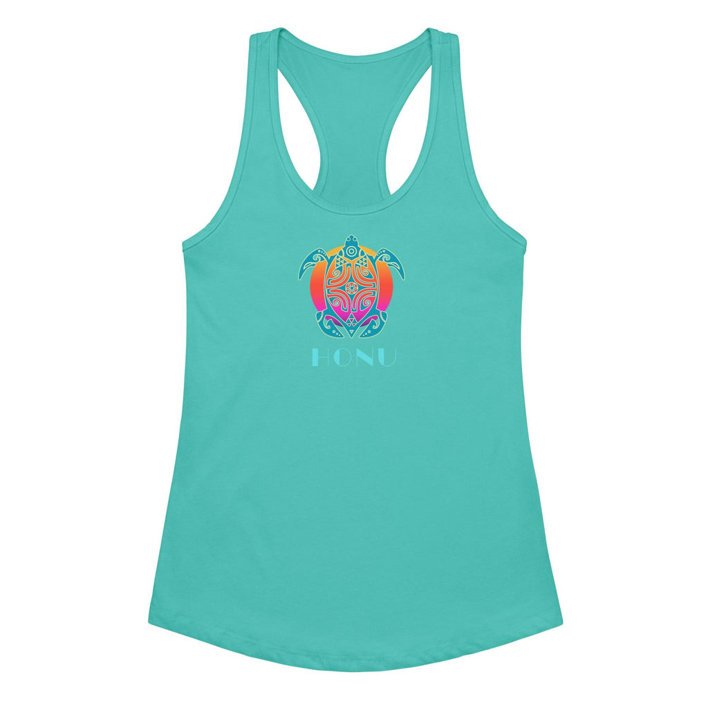 Sea Turtle Racerback Tank Top: Fitted Hawaiian Honu Design