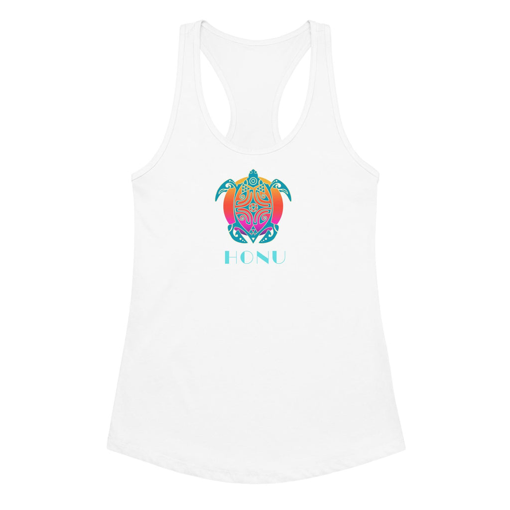 Sea Turtle Racerback Tank Top: Fitted Hawaiian Honu Design