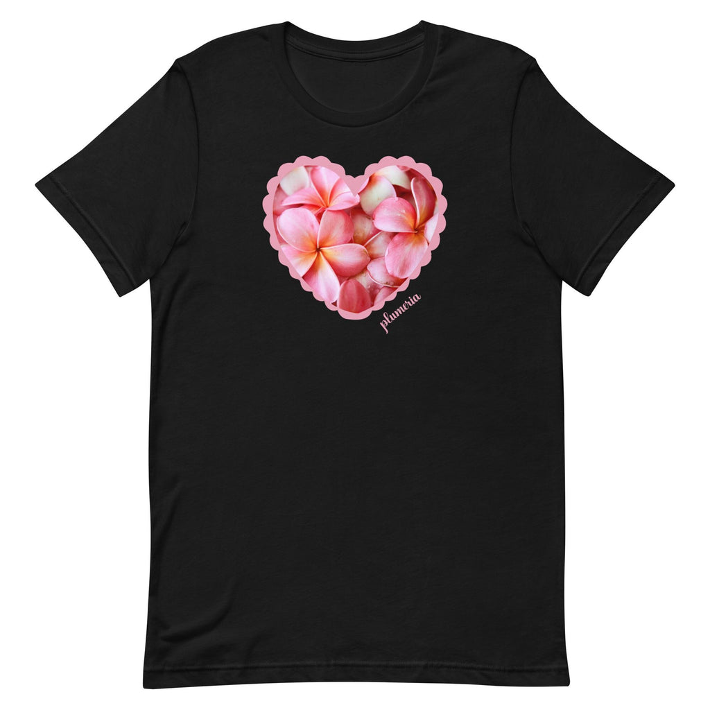 Pink Plumeria tshirt: Hawaiian Flower Tee - Bella Canvas plumeria shirt