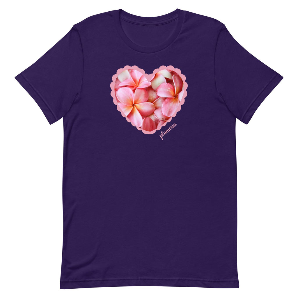Pink Plumeria tshirt: Hawaiian Flower Tee - Bella Canvas plumeria shirt