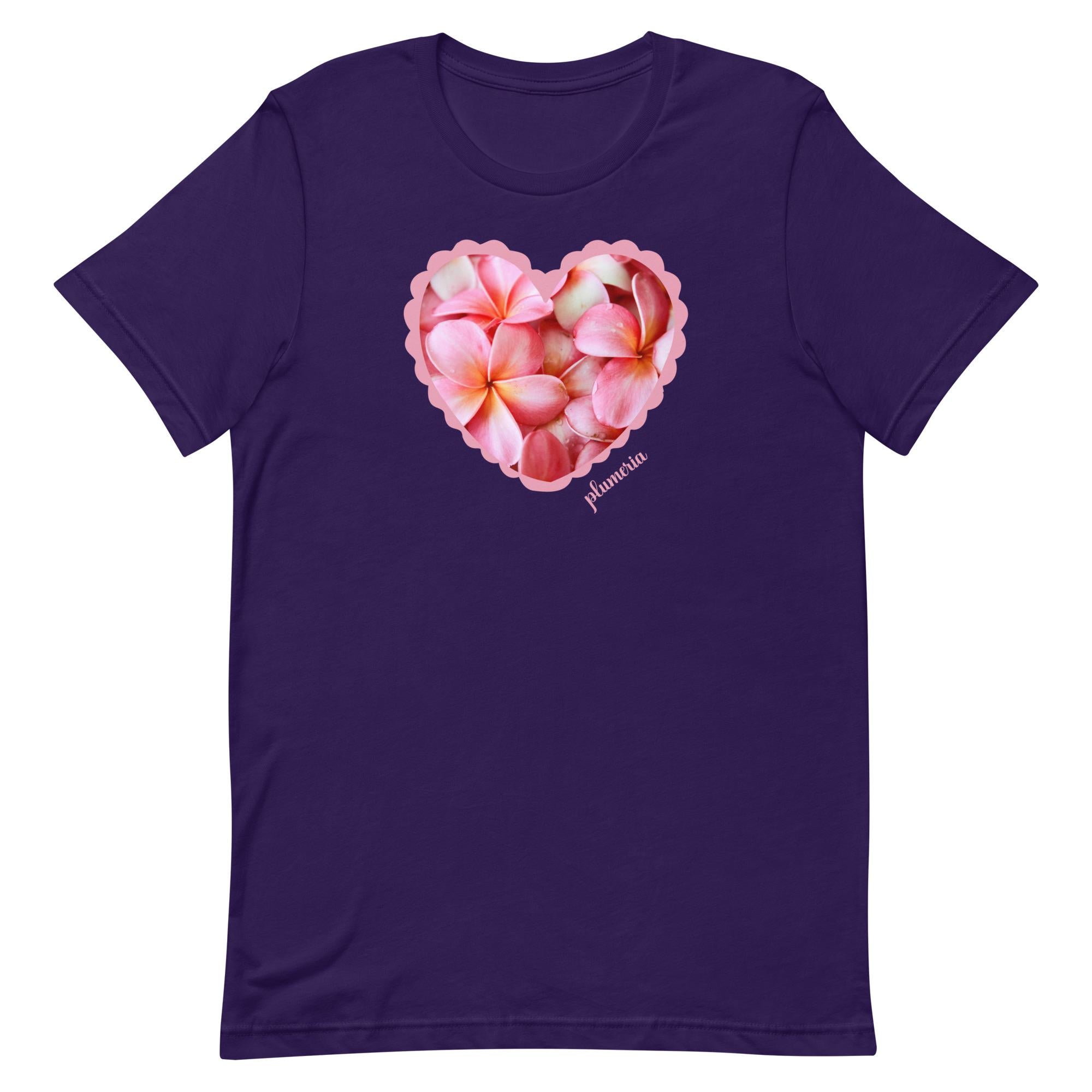 Pink Plumeria tshirt: Hawaiian Flower Tee - Bella Canvas plumeria shirt