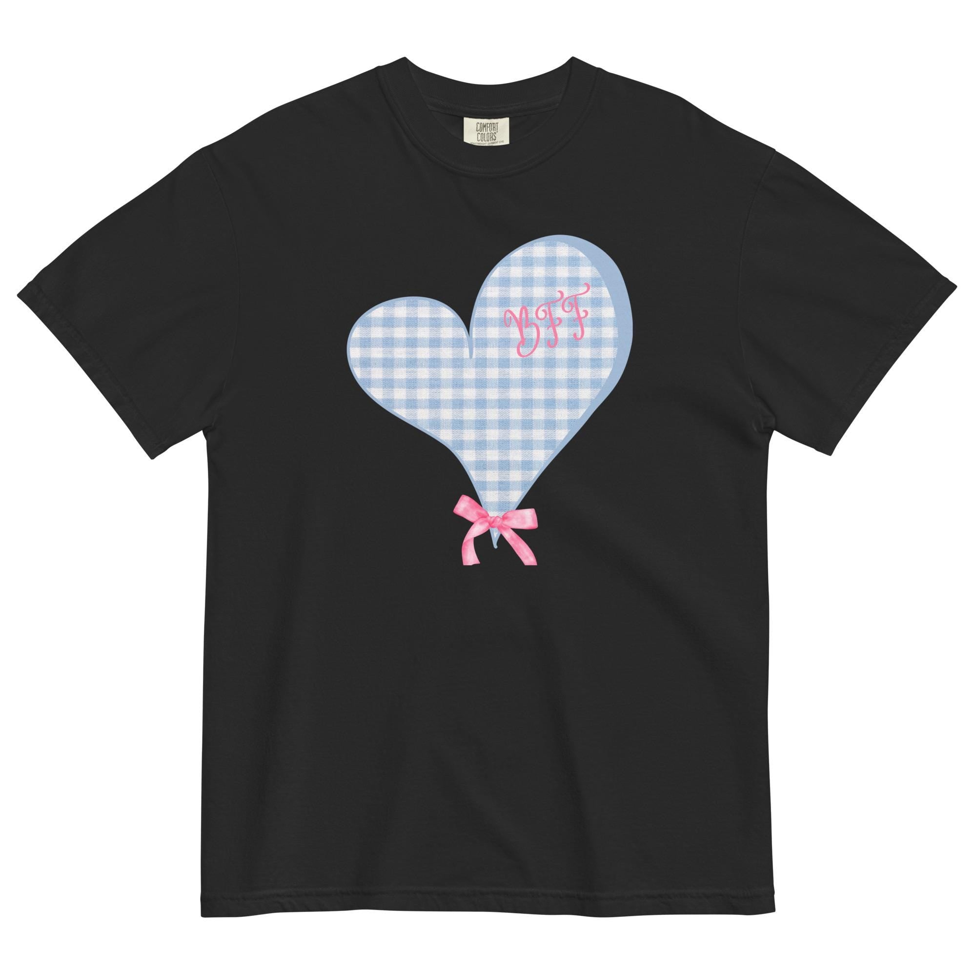 BFF Comfort Colors shirt, Personalized Best Friends Shirts, Comfort Colors personalized BFF shirt, BFF pink bow tee custom friends t-shirts