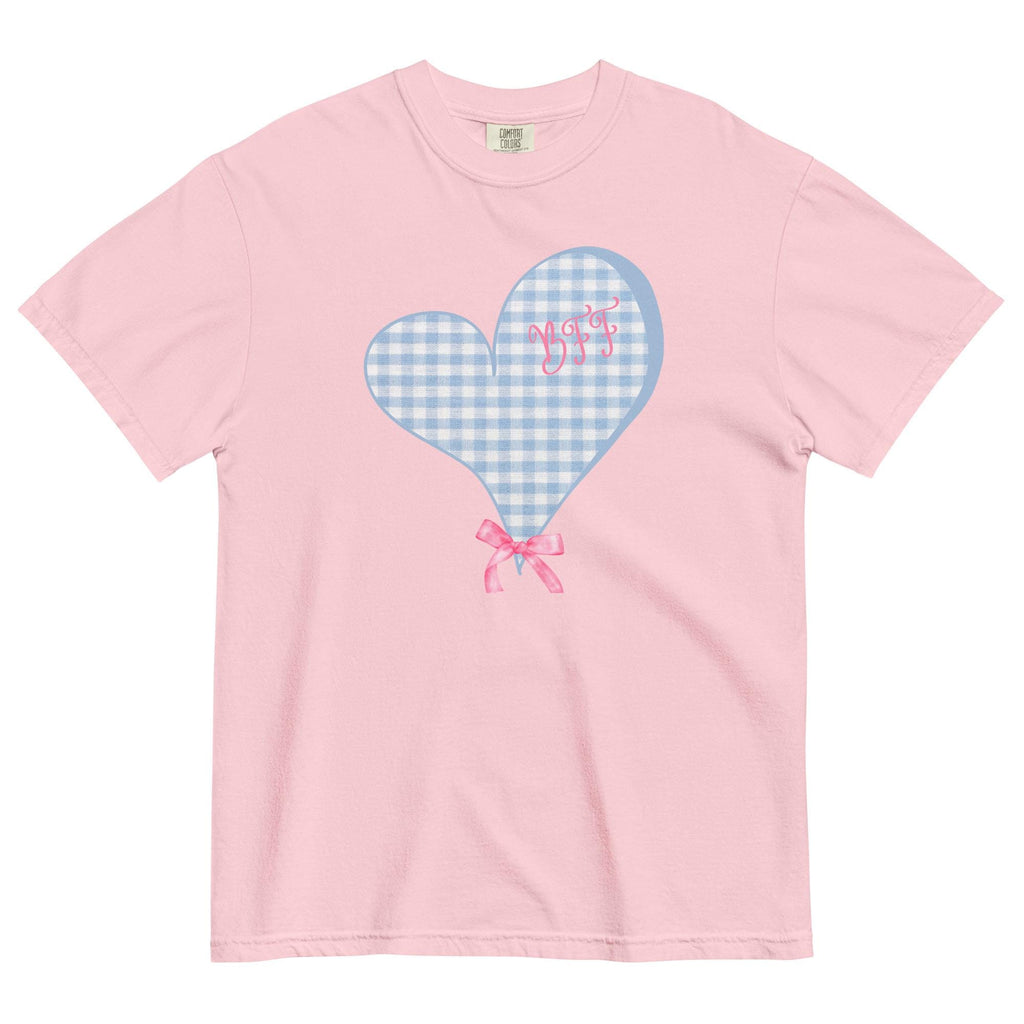 BFF Comfort Colors shirt, Personalized Best Friends Shirts, Comfort Colors personalized BFF shirt, BFF pink bow tee custom friends t-shirts