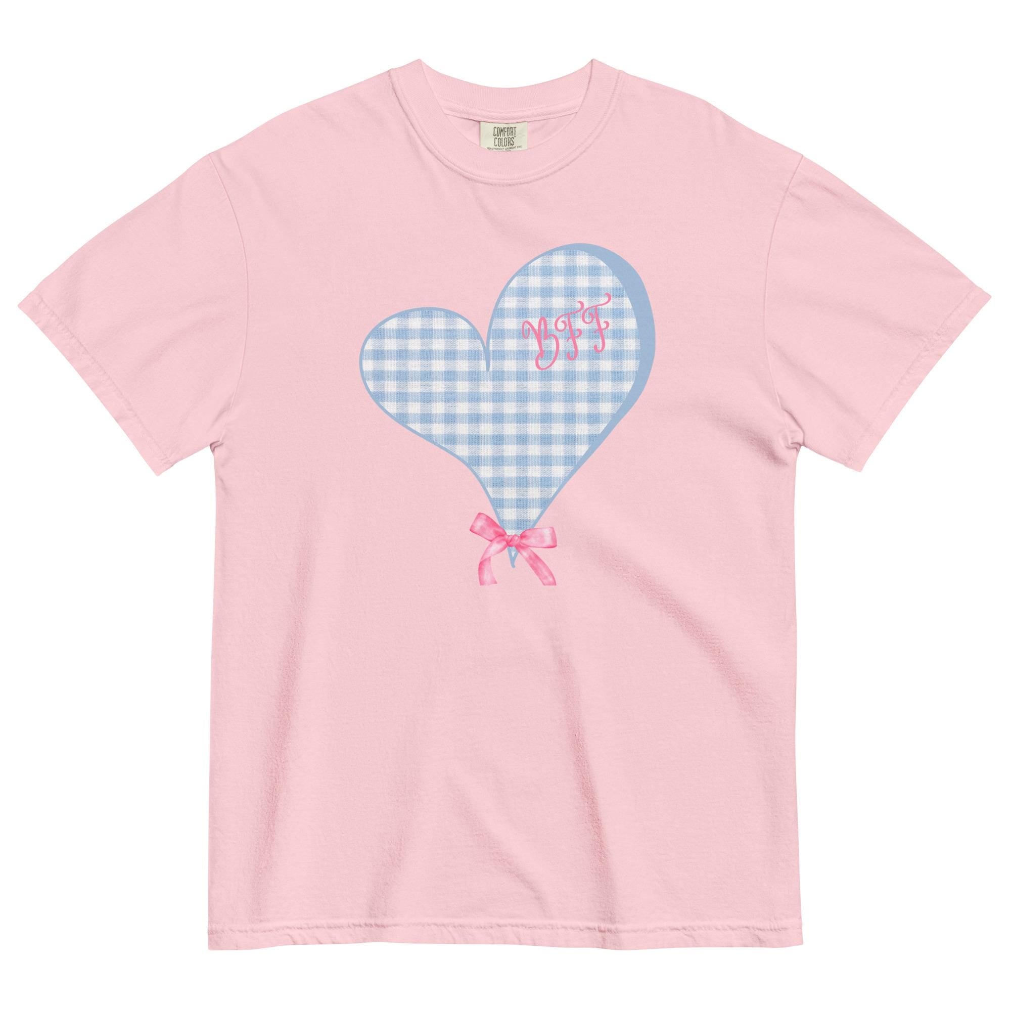 BFF Comfort Colors shirt, Personalized Best Friends Shirts, Comfort Colors personalized BFF shirt, BFF pink bow tee custom friends t-shirts