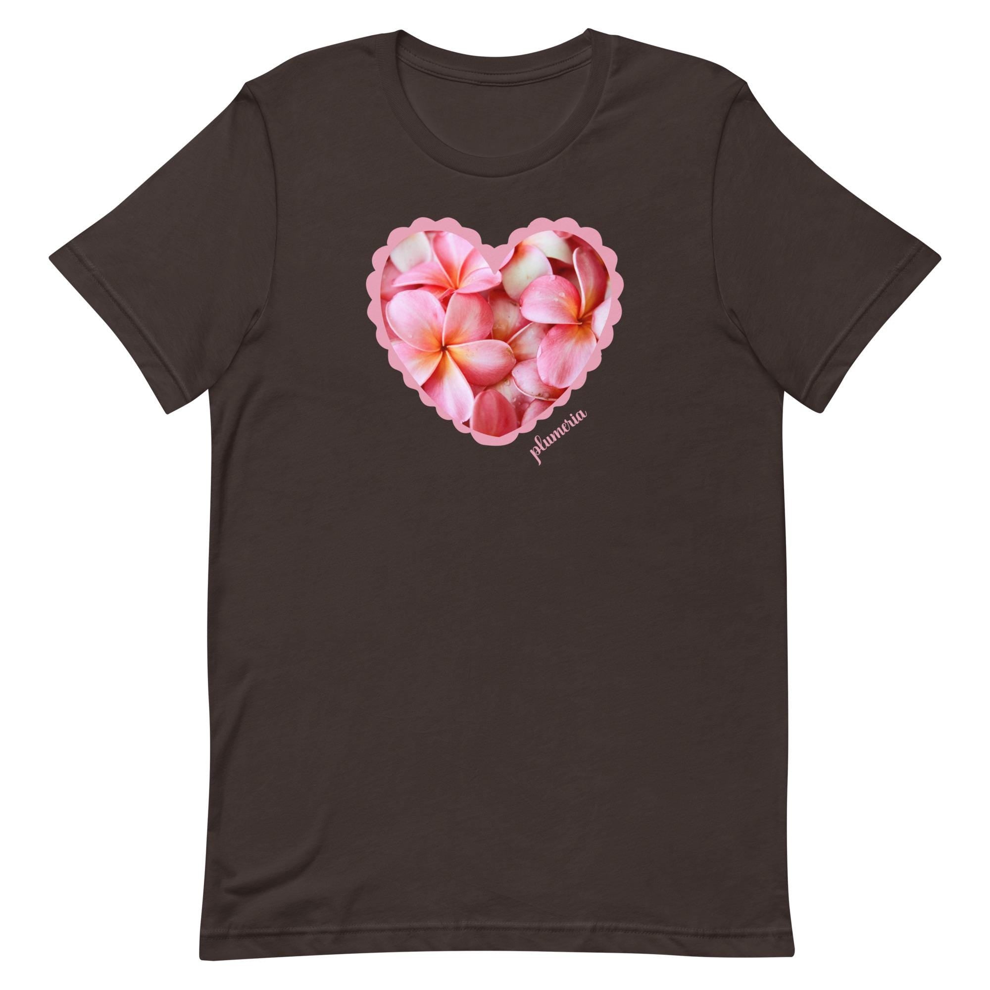 Pink Plumeria tshirt: Hawaiian Flower Tee - Bella Canvas plumeria shirt