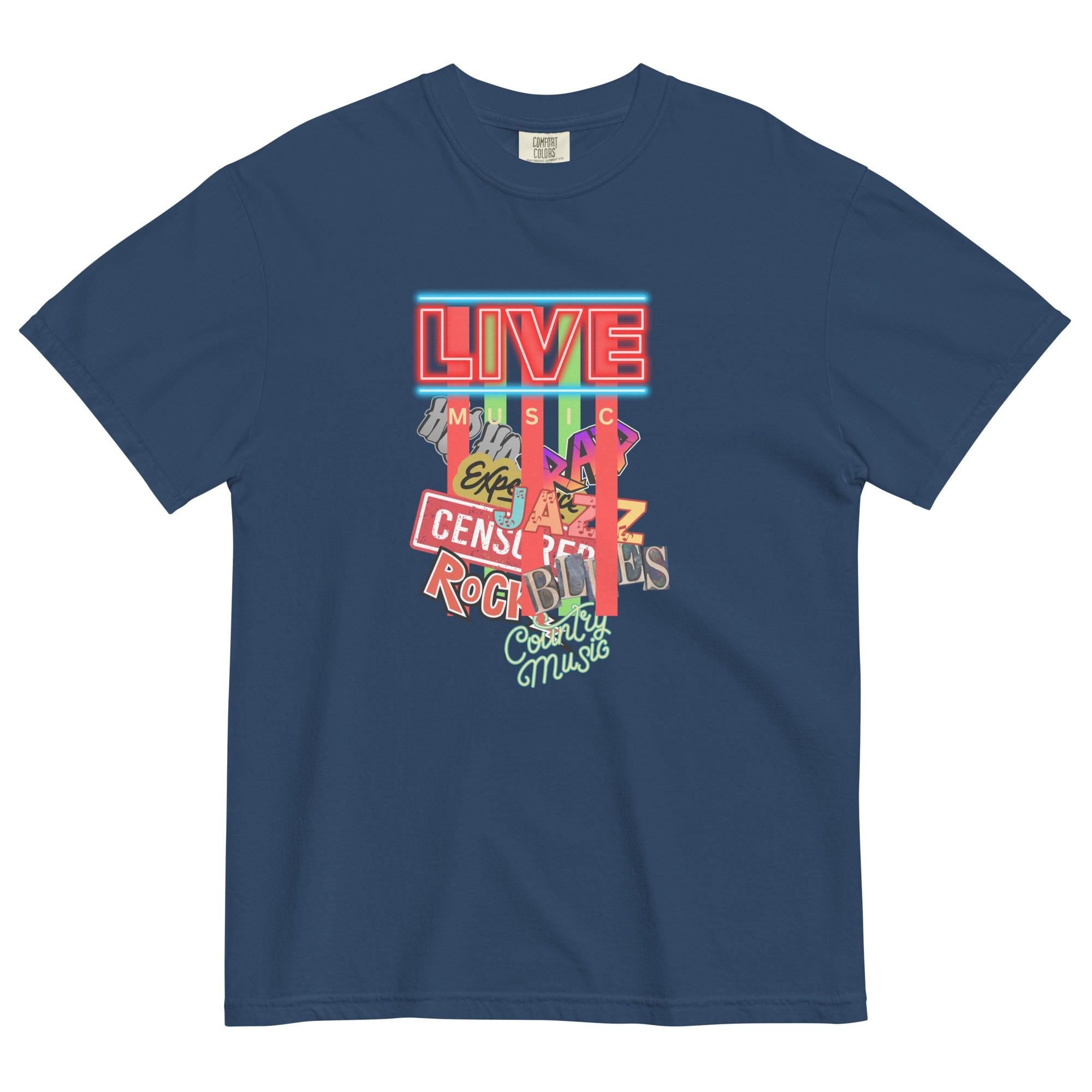 Comfort Colors Live Music T-Shirt: Unisex Heavyweight Cotton Tee