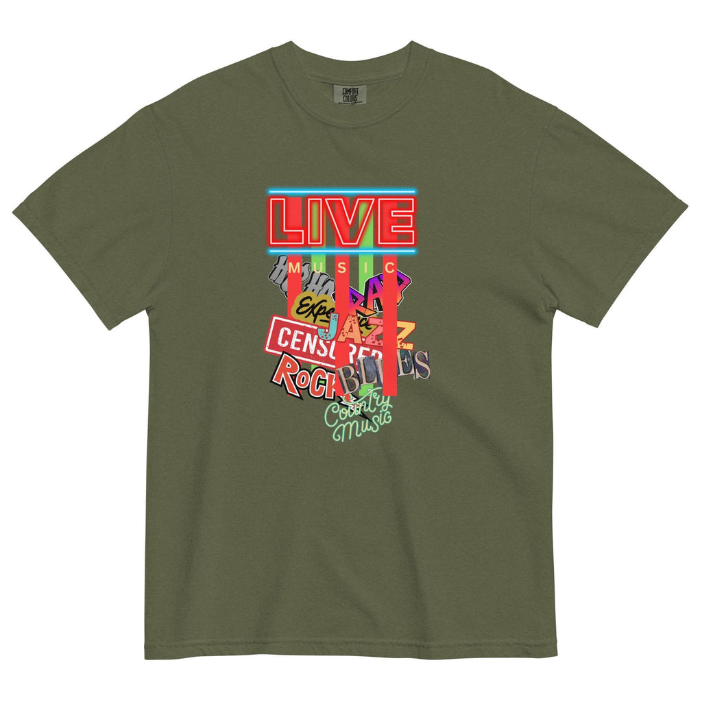 Comfort Colors Live Music T-Shirt: Unisex Heavyweight Cotton Tee