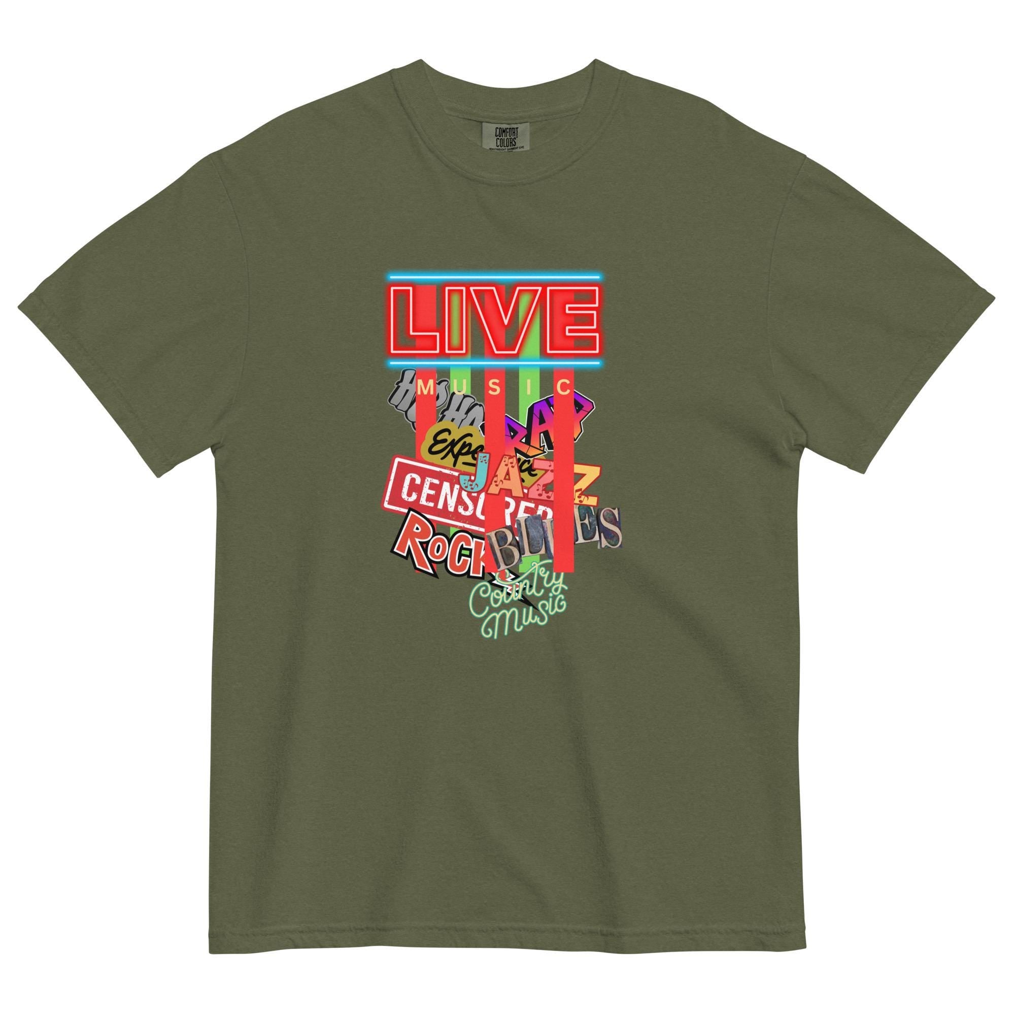 Comfort Colors Live Music T-Shirt: Unisex Heavyweight Cotton Tee