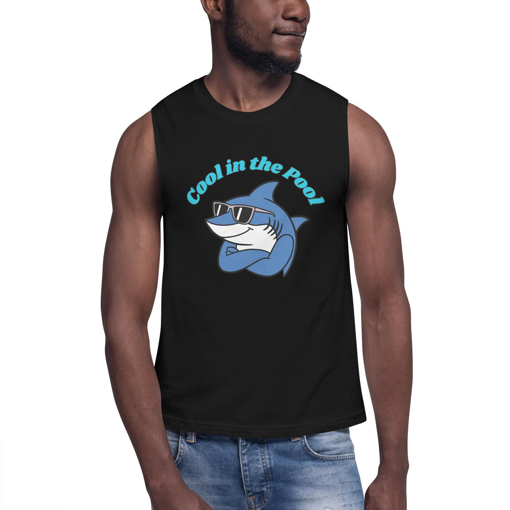Funny Pool Shark Muscle Shirt: Swimmer Gift Tank Top